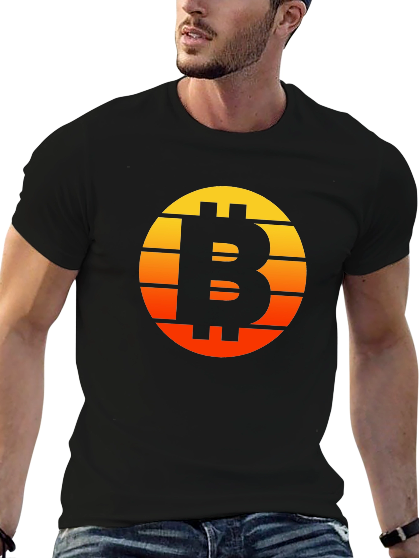 Bitcoin Sunset Graphic Tee - Crypto Enthusiast T-Shirt