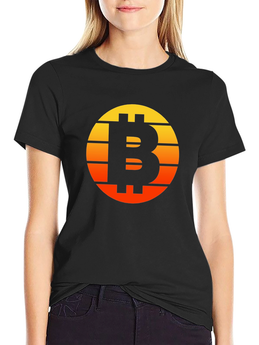 Bitcoin Sunset Graphic Tee - Crypto Enthusiast T-Shirt