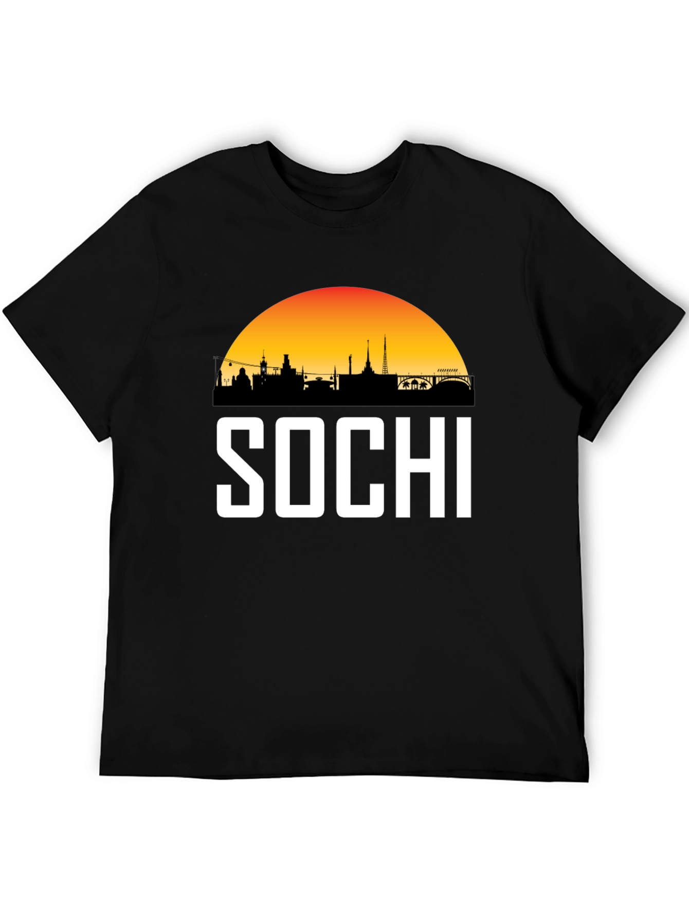 Sochi Skyline T-Shirt - Black Graphic Tee