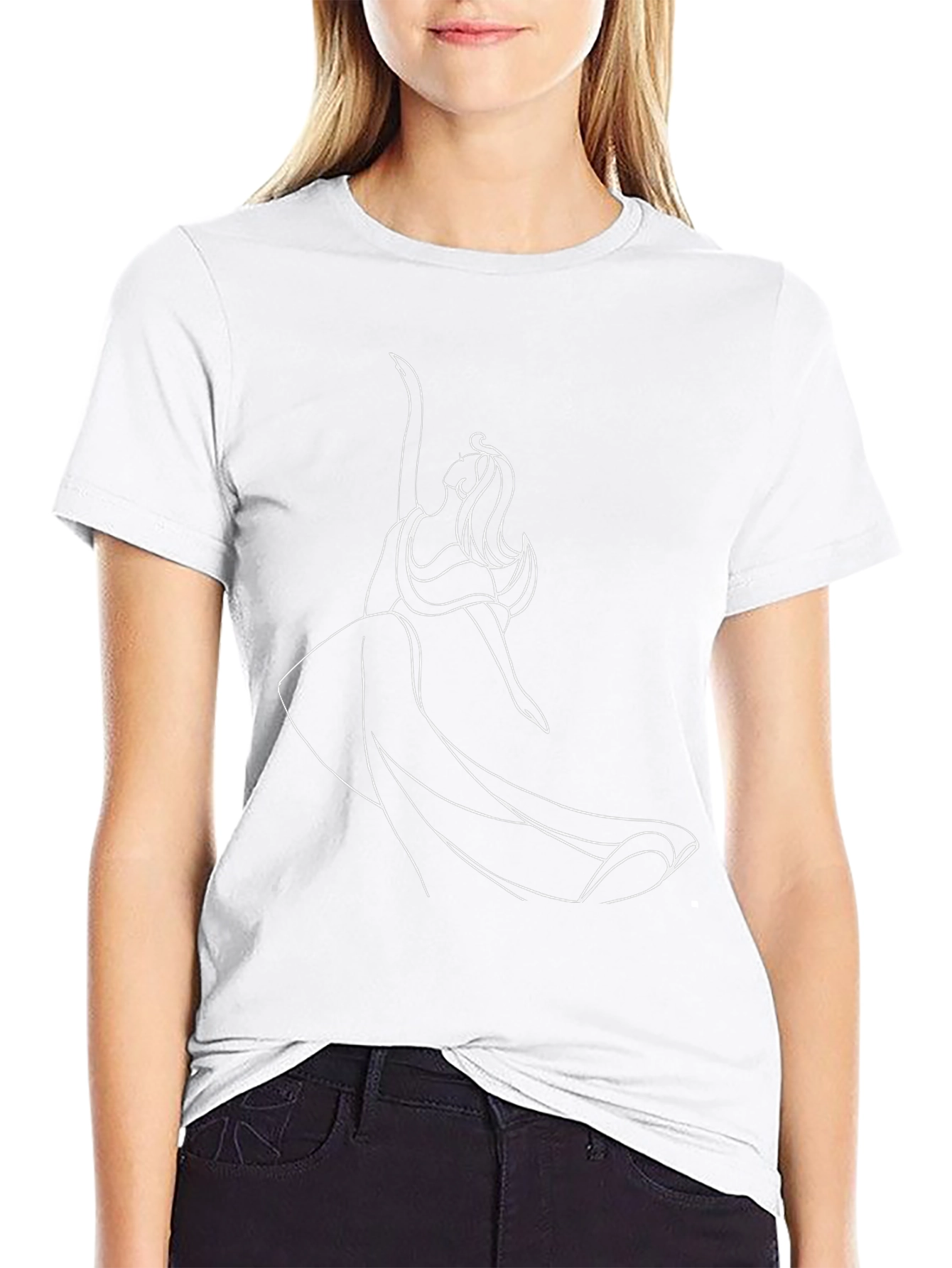 Dancing Woman Graphic Tee - Black Casual Shirt