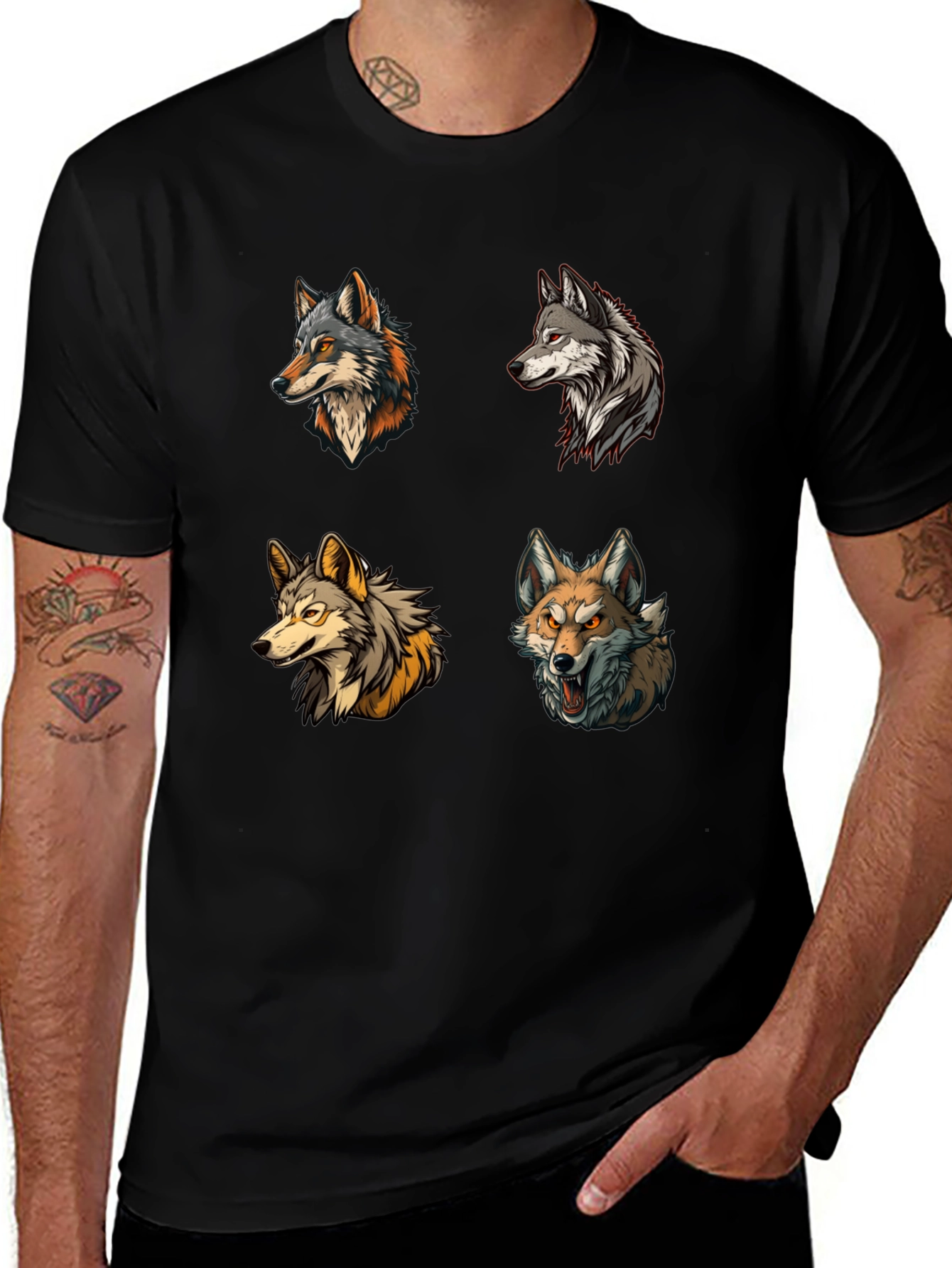 Wolf Pack T-Shirt - Graphic Print Tee
