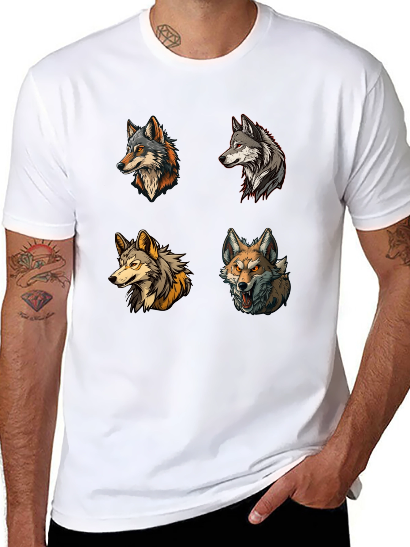 Wolf Pack T-Shirt - Graphic Print Tee