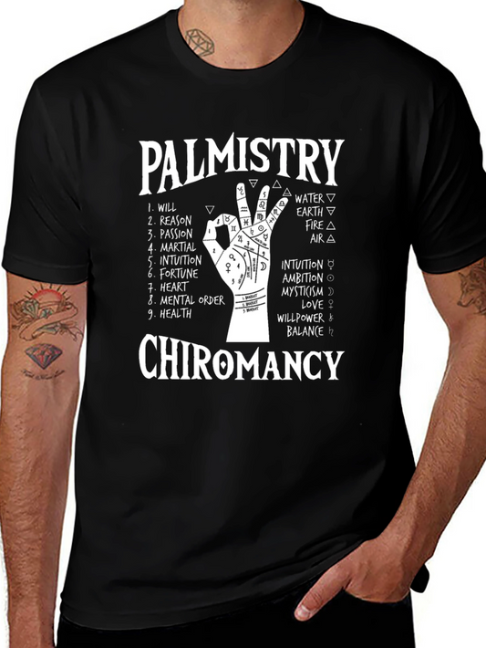 Palmistry Chiromancy Black Graphic T-Shirt