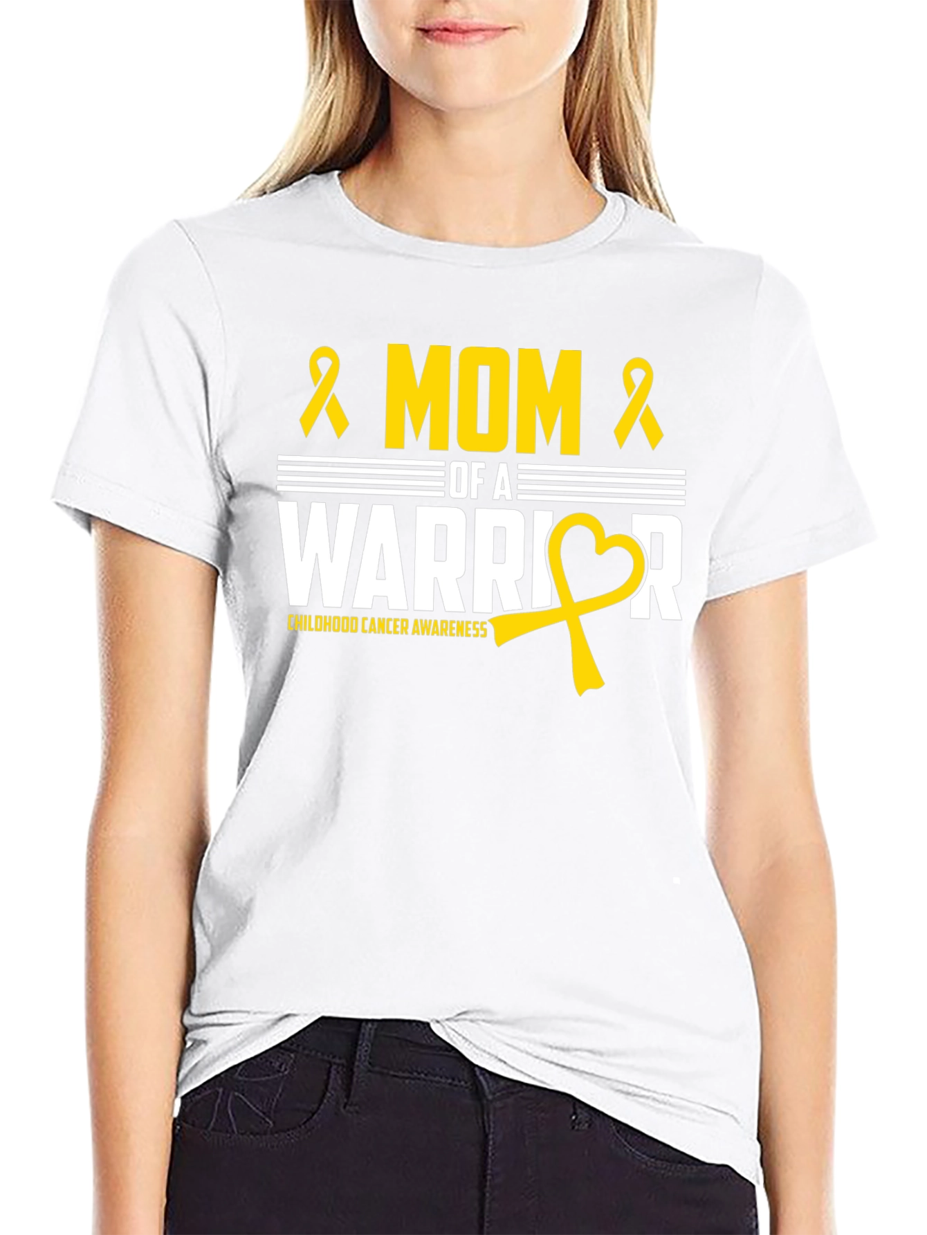 Mom of a Warrior Childhood Cancer Awareness T-Shirt