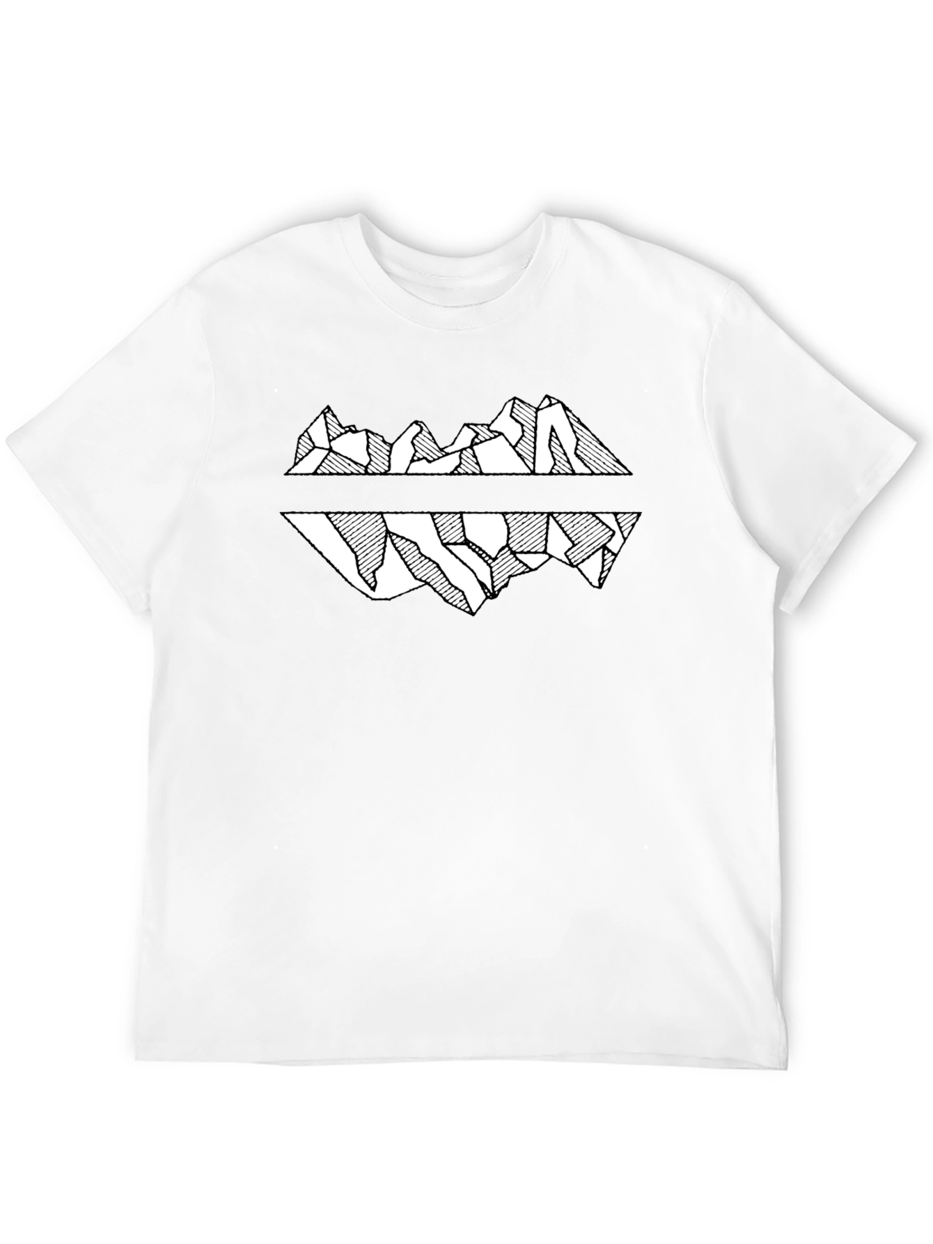 Mountain Reflection Graphic Tee - Black Cotton T-Shirt