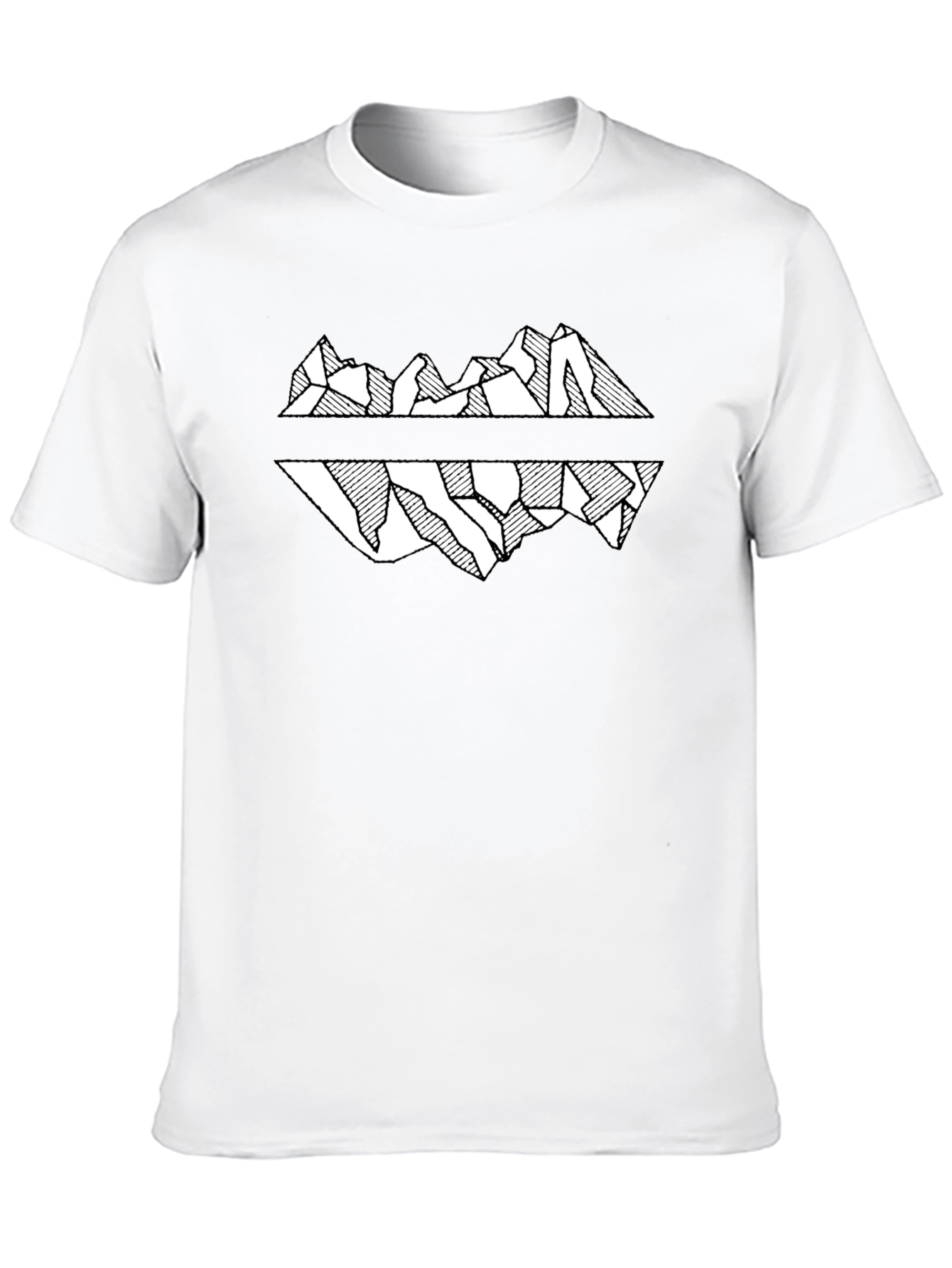 Mountain Reflection Graphic Tee - Black Cotton T-Shirt