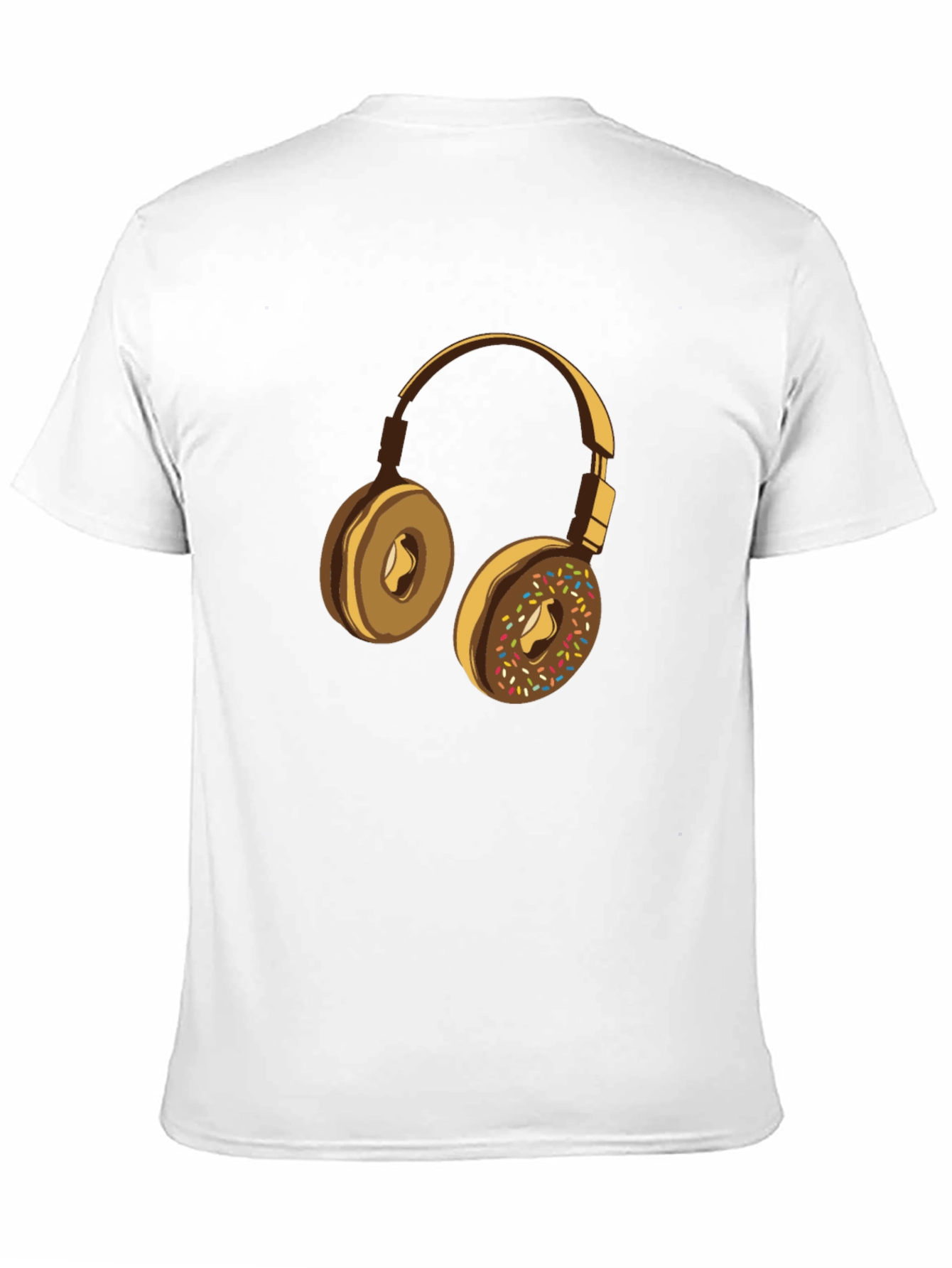 Donut Headphones Graphic Tee - Casual Black T-Shirt