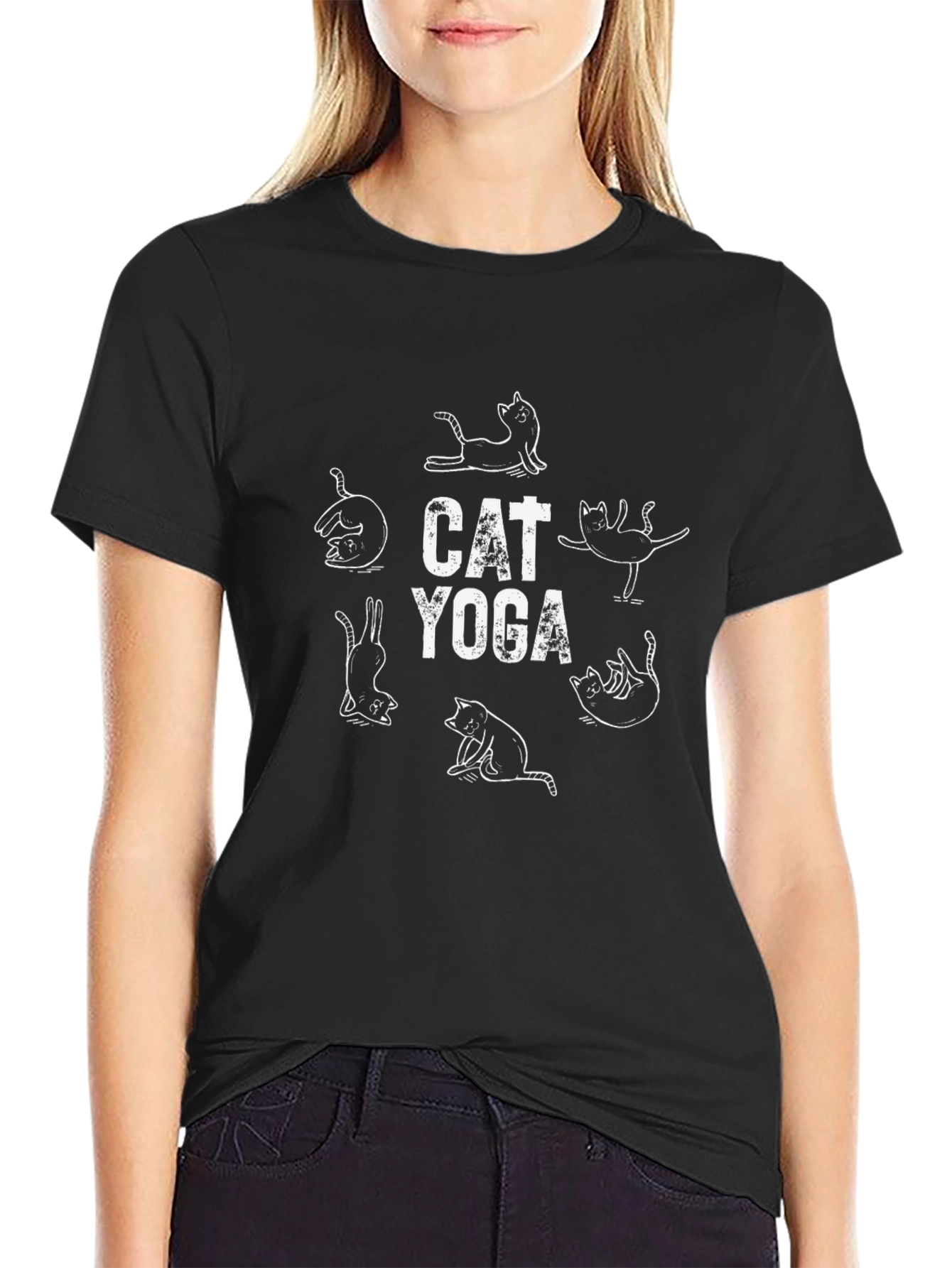 Cat Yoga T-Shirt - Relaxed Fit