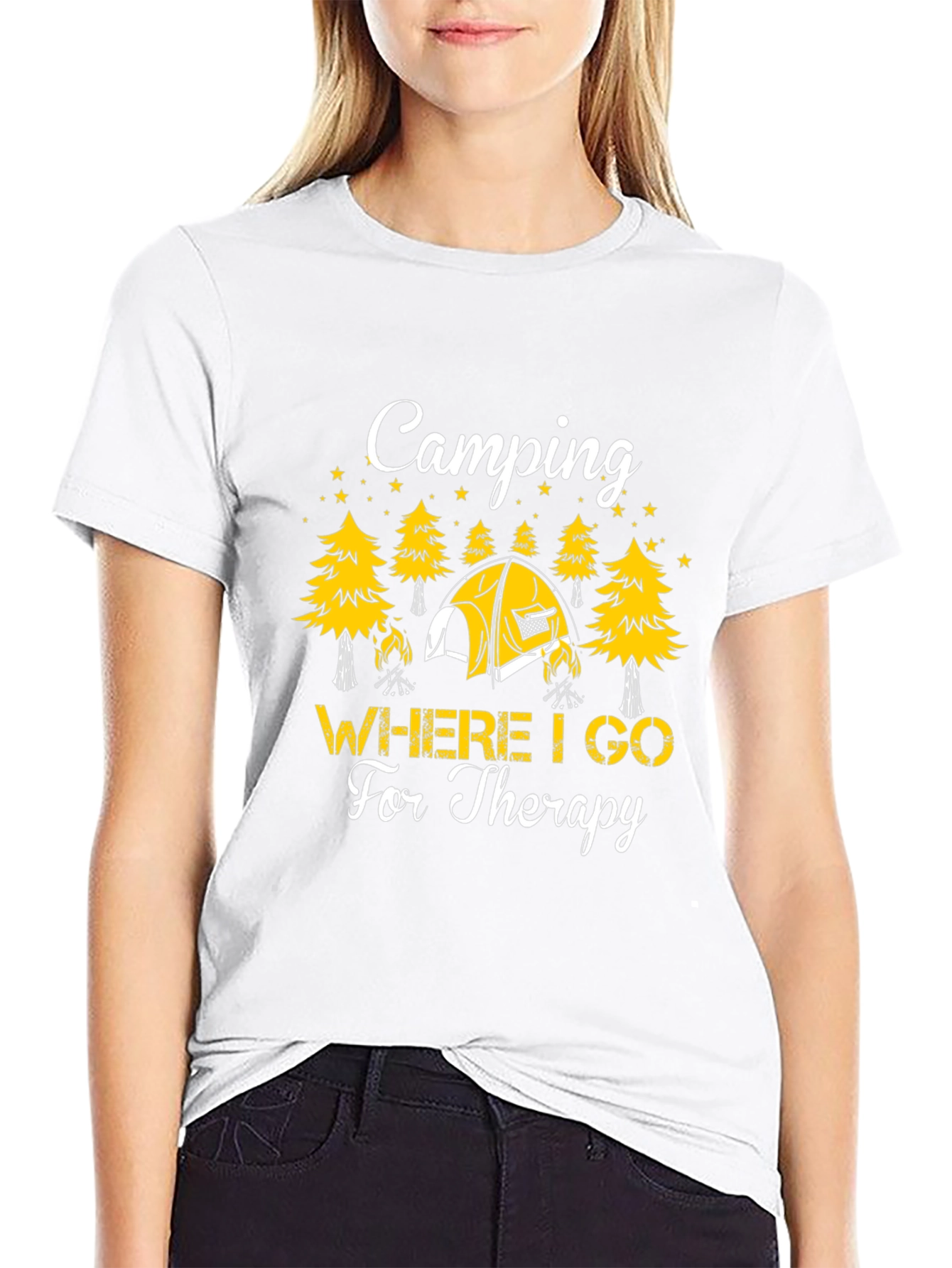 Camping Therapy T-Shirt - Unisex Black Tee