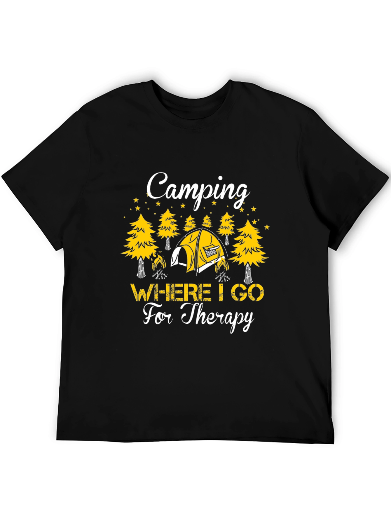 Camping Therapy T-Shirt - Unisex Black Tee