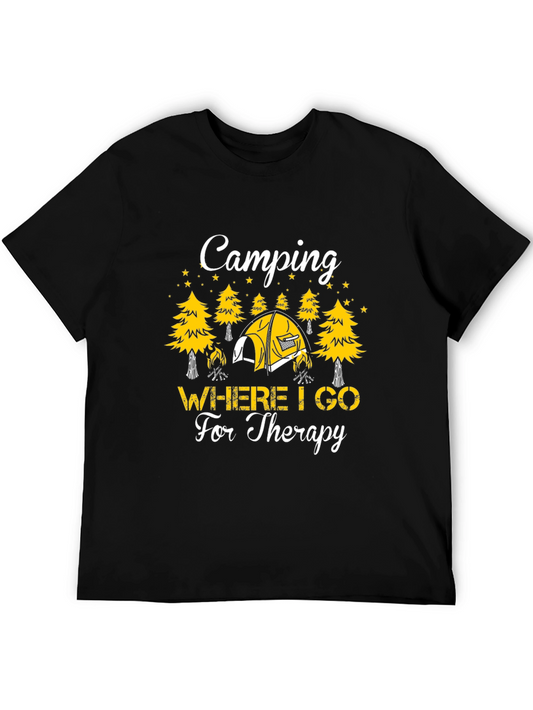 Camping Therapy T-Shirt - Unisex Black Tee