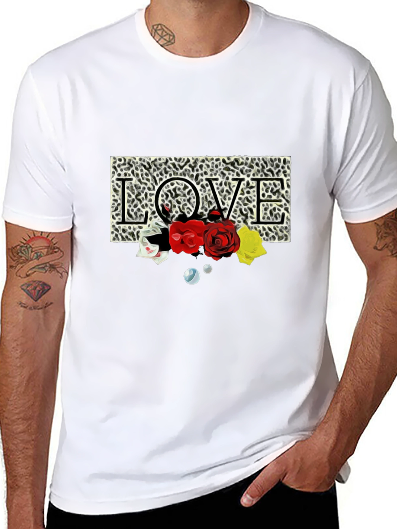 Leopard Love Roses Graphic T-Shirt