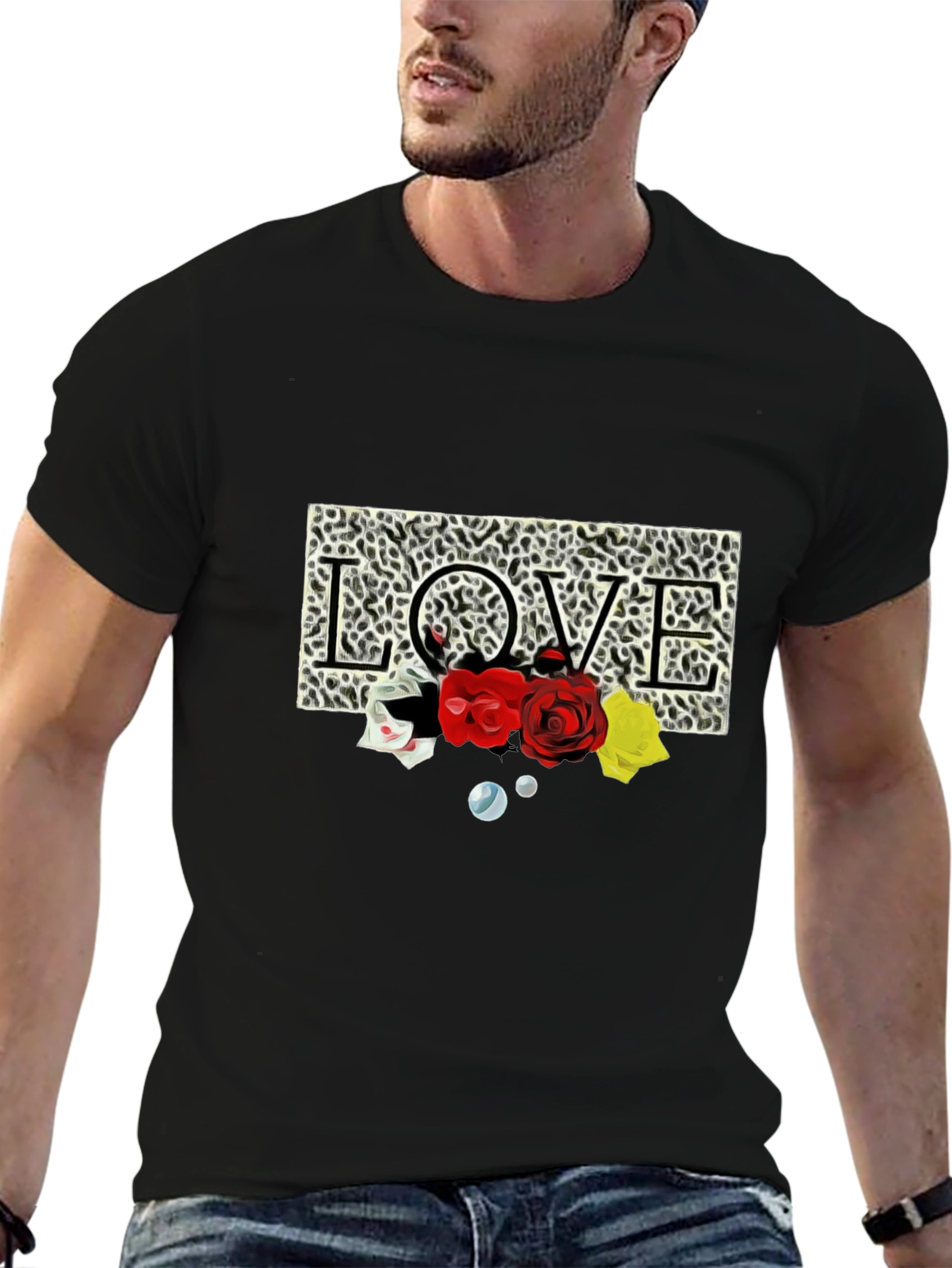 Leopard Love Roses Graphic T-Shirt