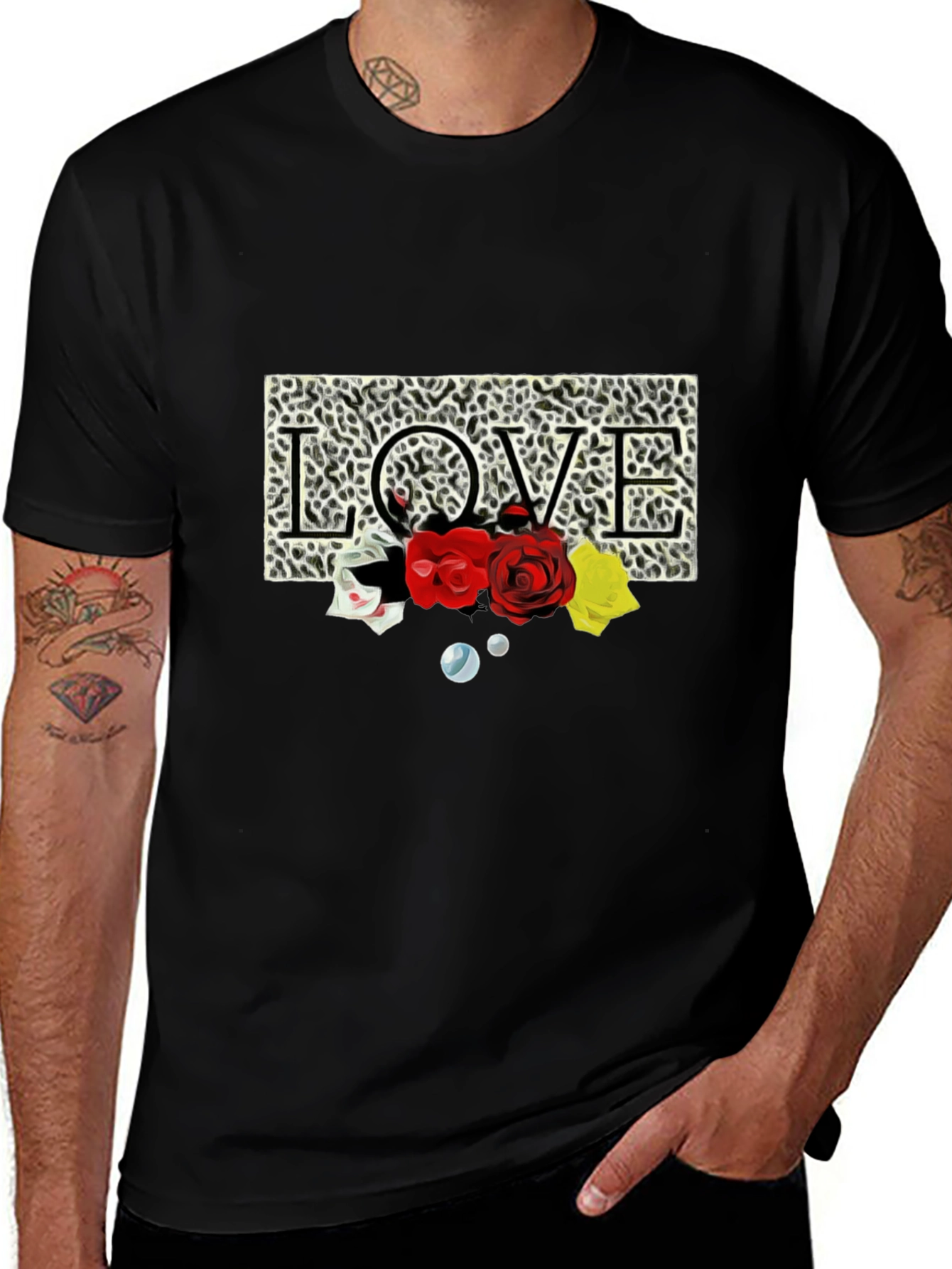 Leopard Love Roses Graphic T-Shirt