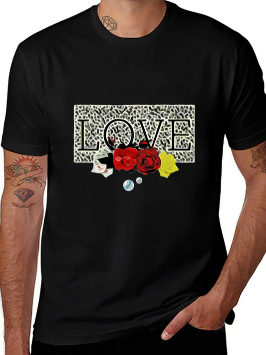 Leopard Love Roses Graphic T-Shirt