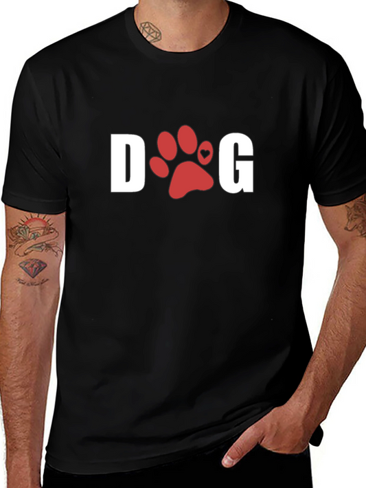 Dog Paw Print T-Shirt - Black