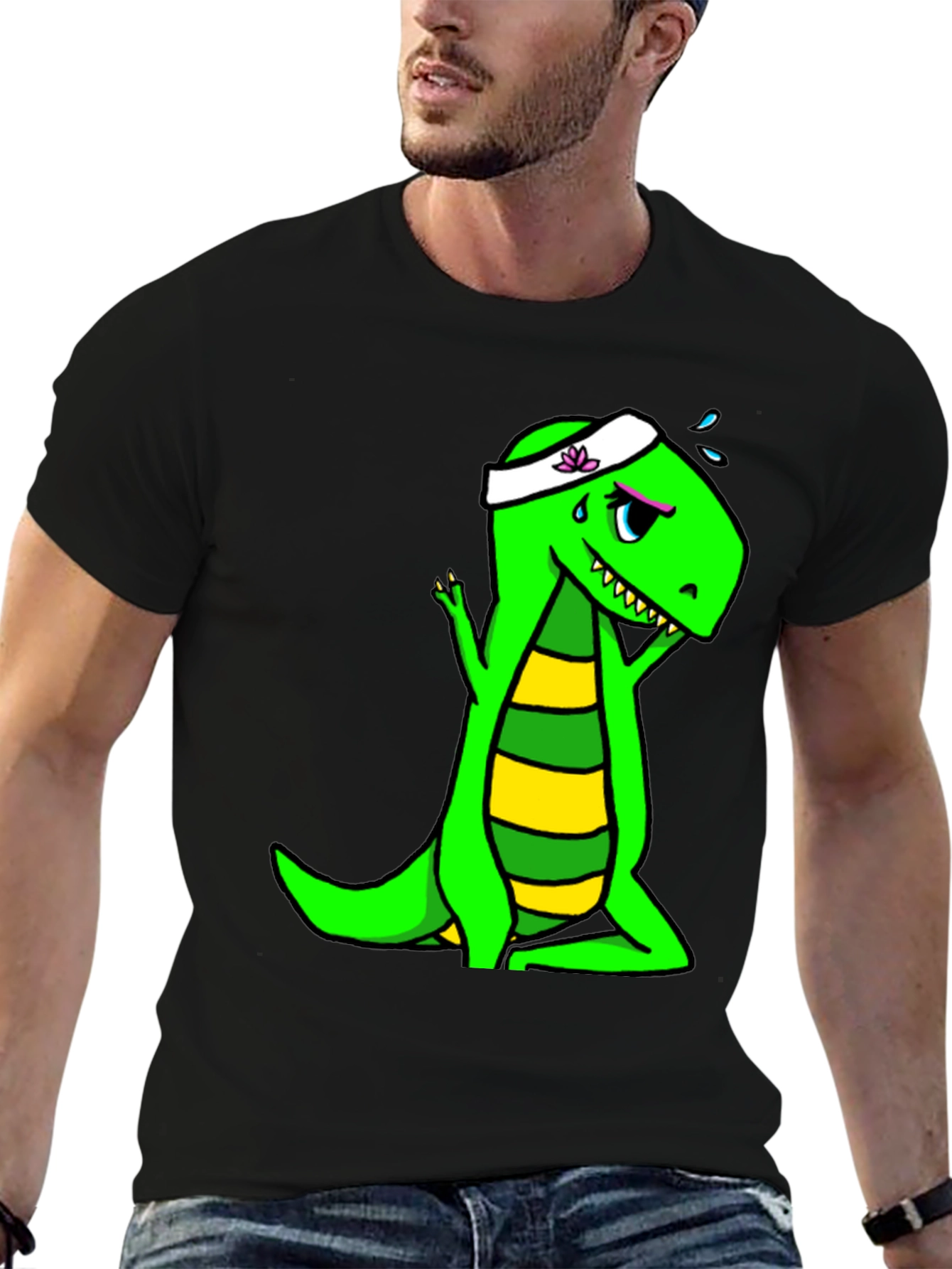 Dino Yoga Black T-Shirt