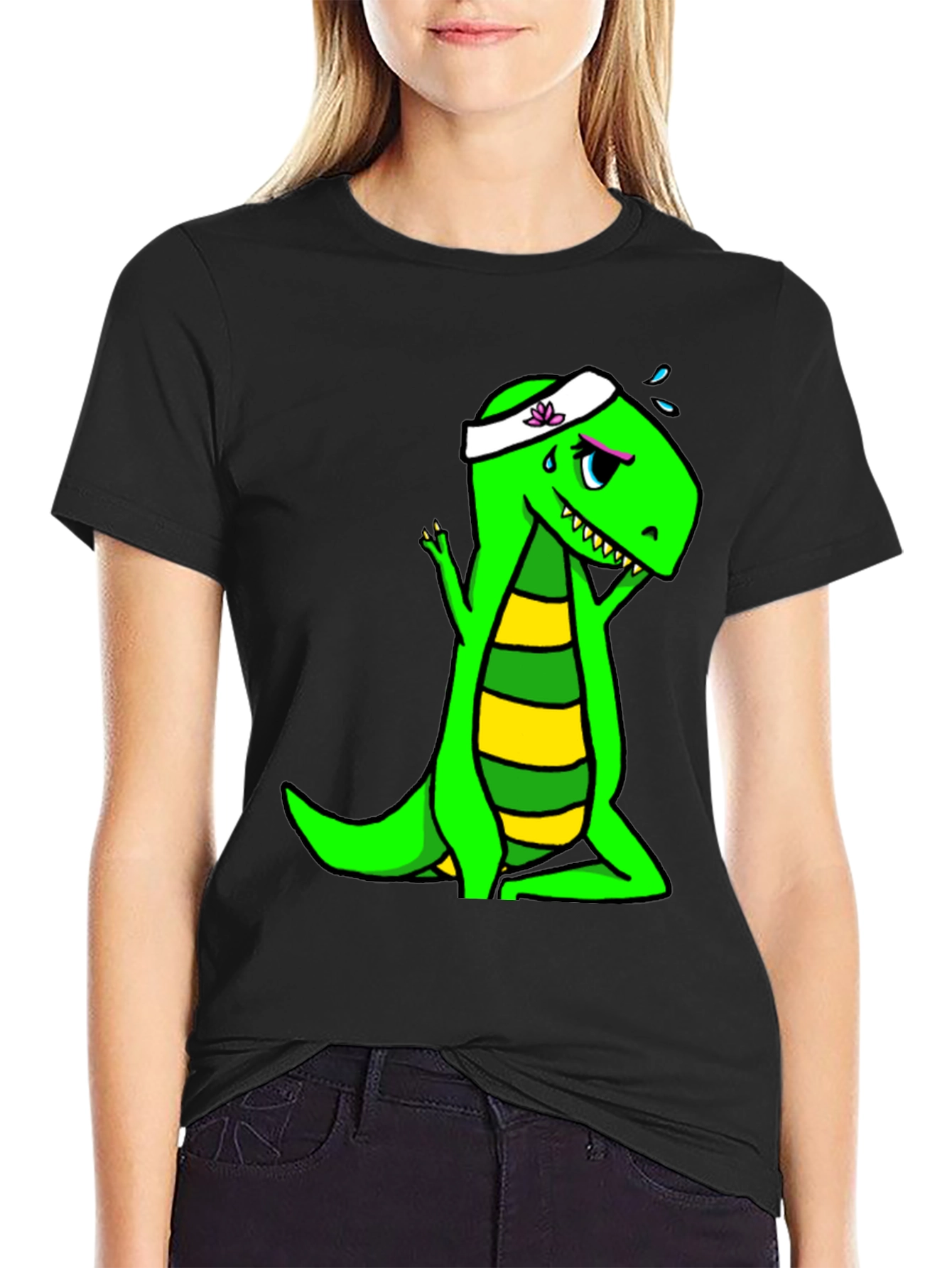 Dino Yoga Black T-Shirt
