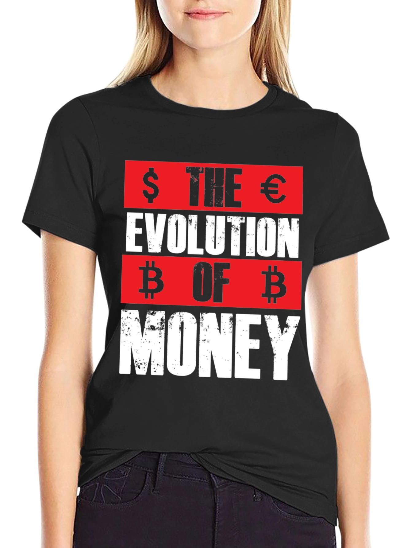 The Evolution of Money T-Shirt - Bitcoin Dollar Euro
