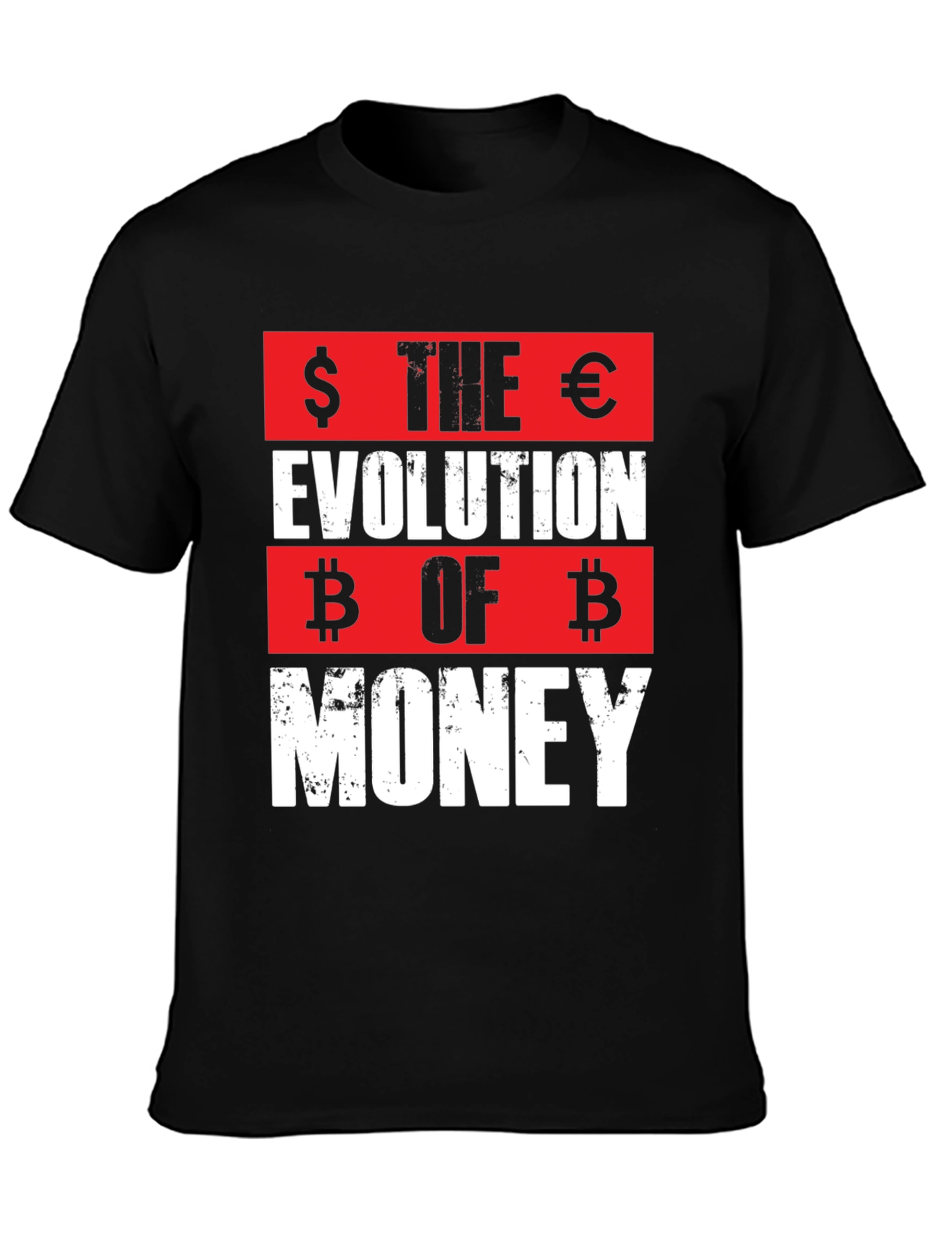 The Evolution of Money T-Shirt - Bitcoin Dollar Euro