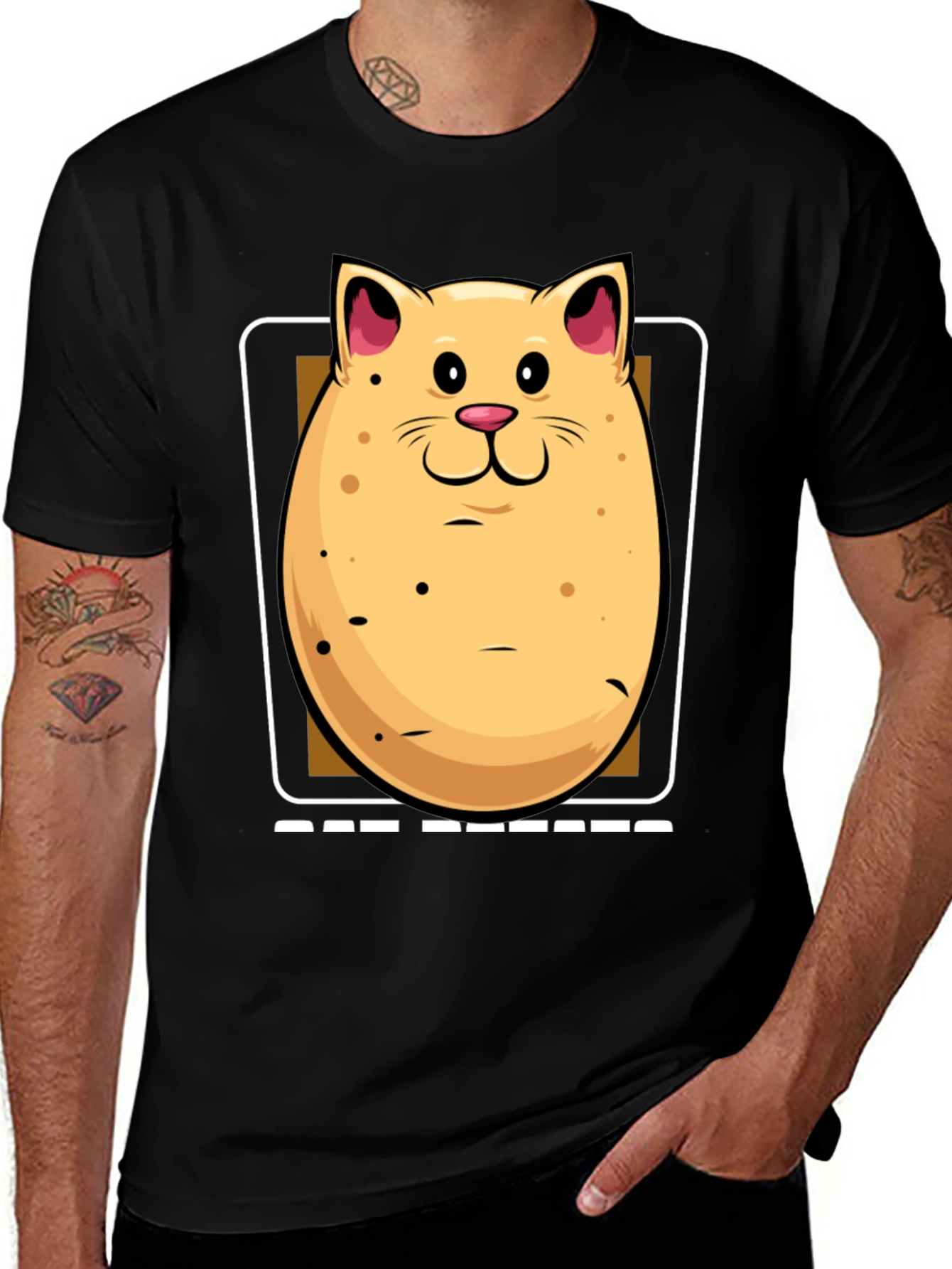 Potato Cat Graphic Tee - Funny & Unique T-Shirt