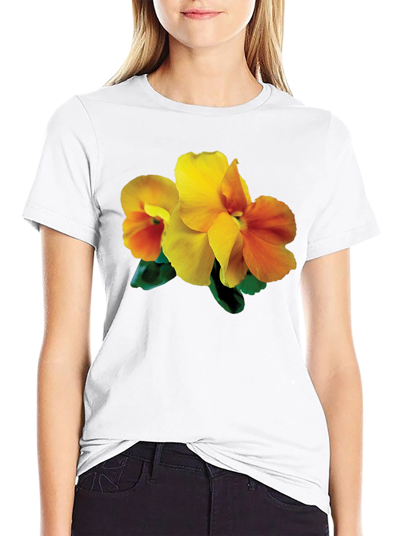 Floral Print Black T-Shirt