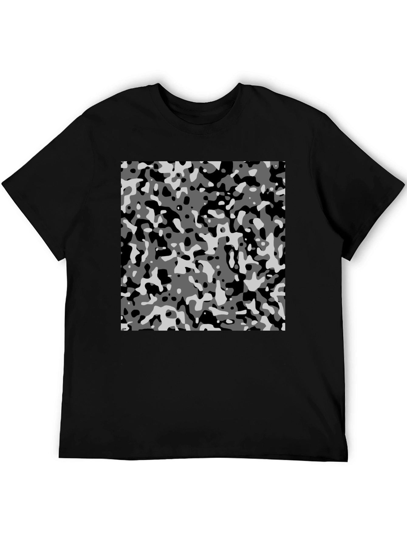 Urban Camo Print Black T-Shirt