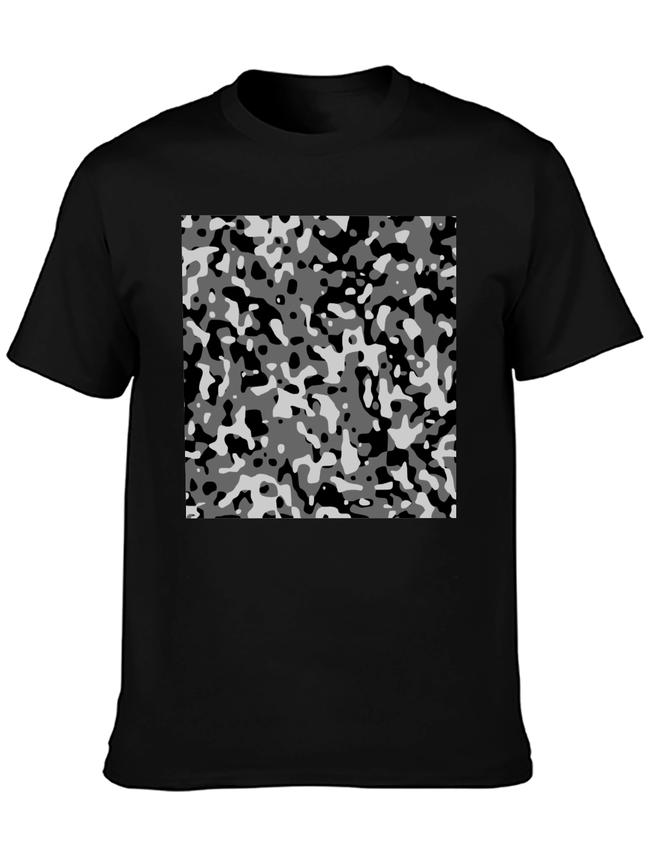 Urban Camo Print Black T-Shirt