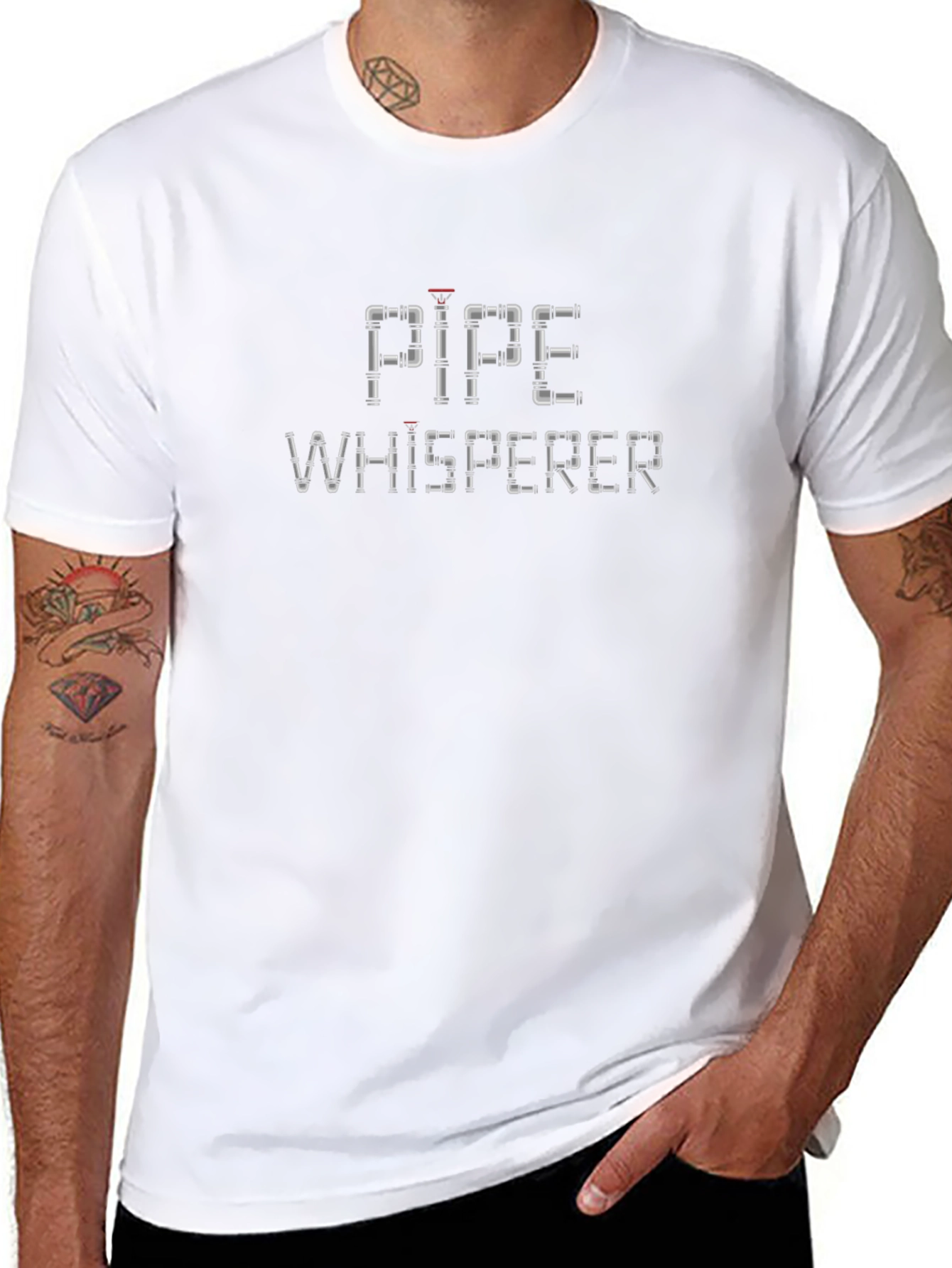 Pipe Whisperer Graphic T-Shirt - Plumbing Humor Tee
