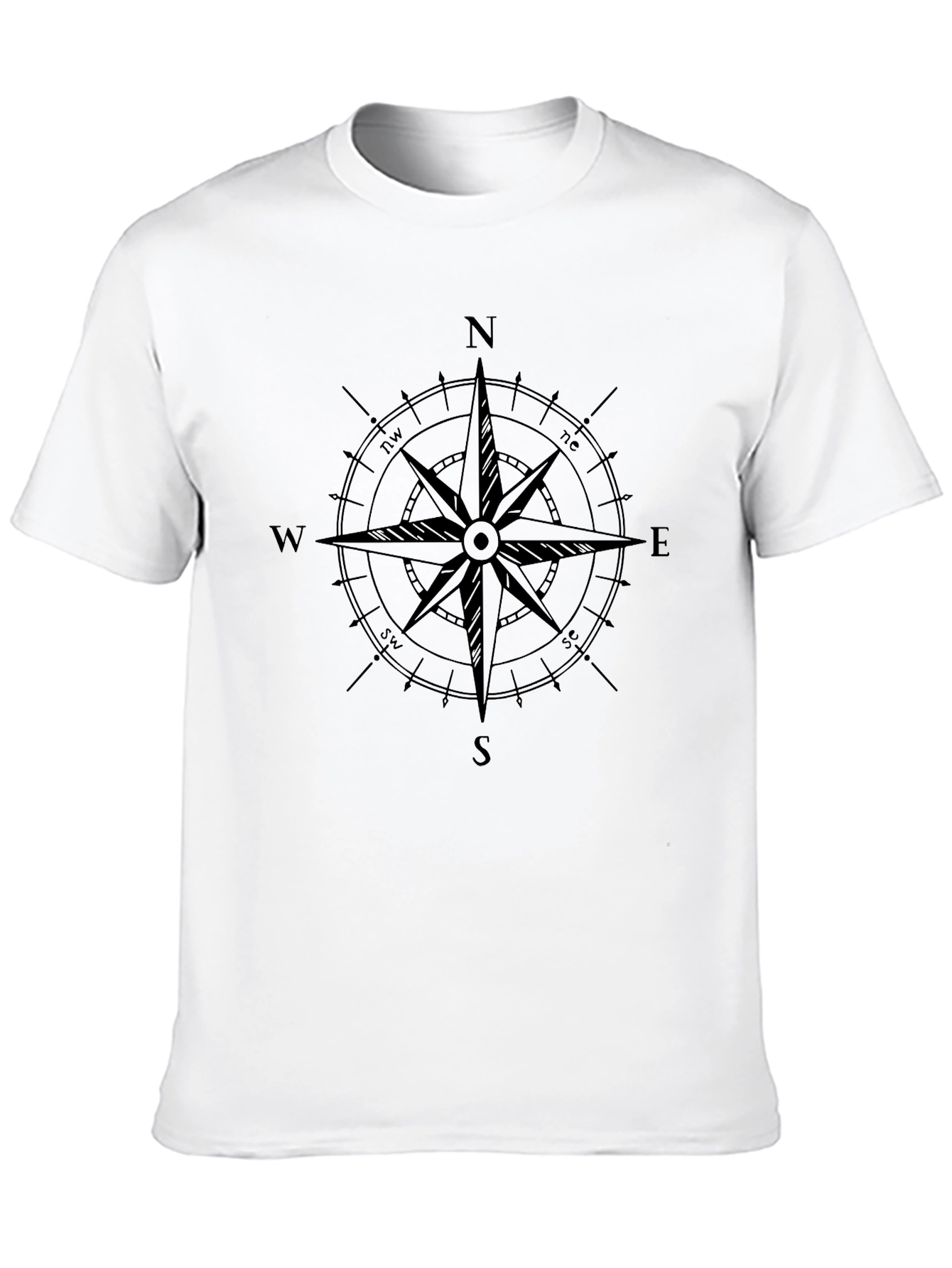 Compass Rose Graphic Tee - Classic Black T-Shirt