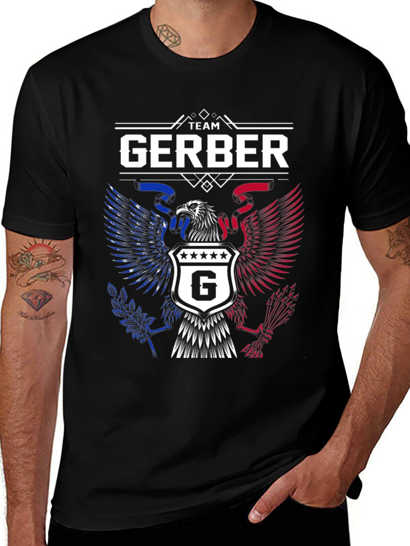 Team Gerber Eagle Patriotic Graphic T-Shirt