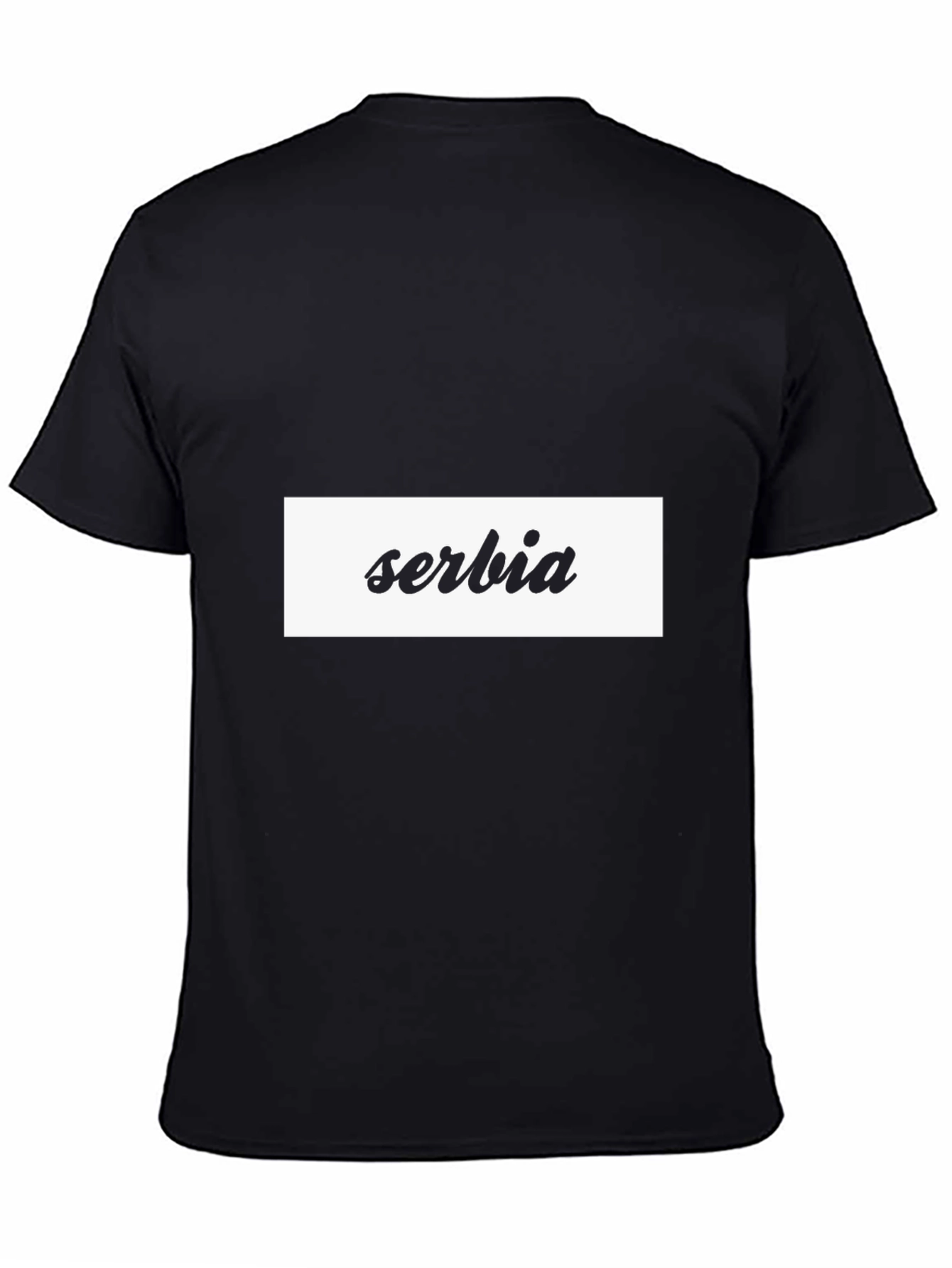 Serbia T-Shirt - Black Cotton Blend Casual Tee