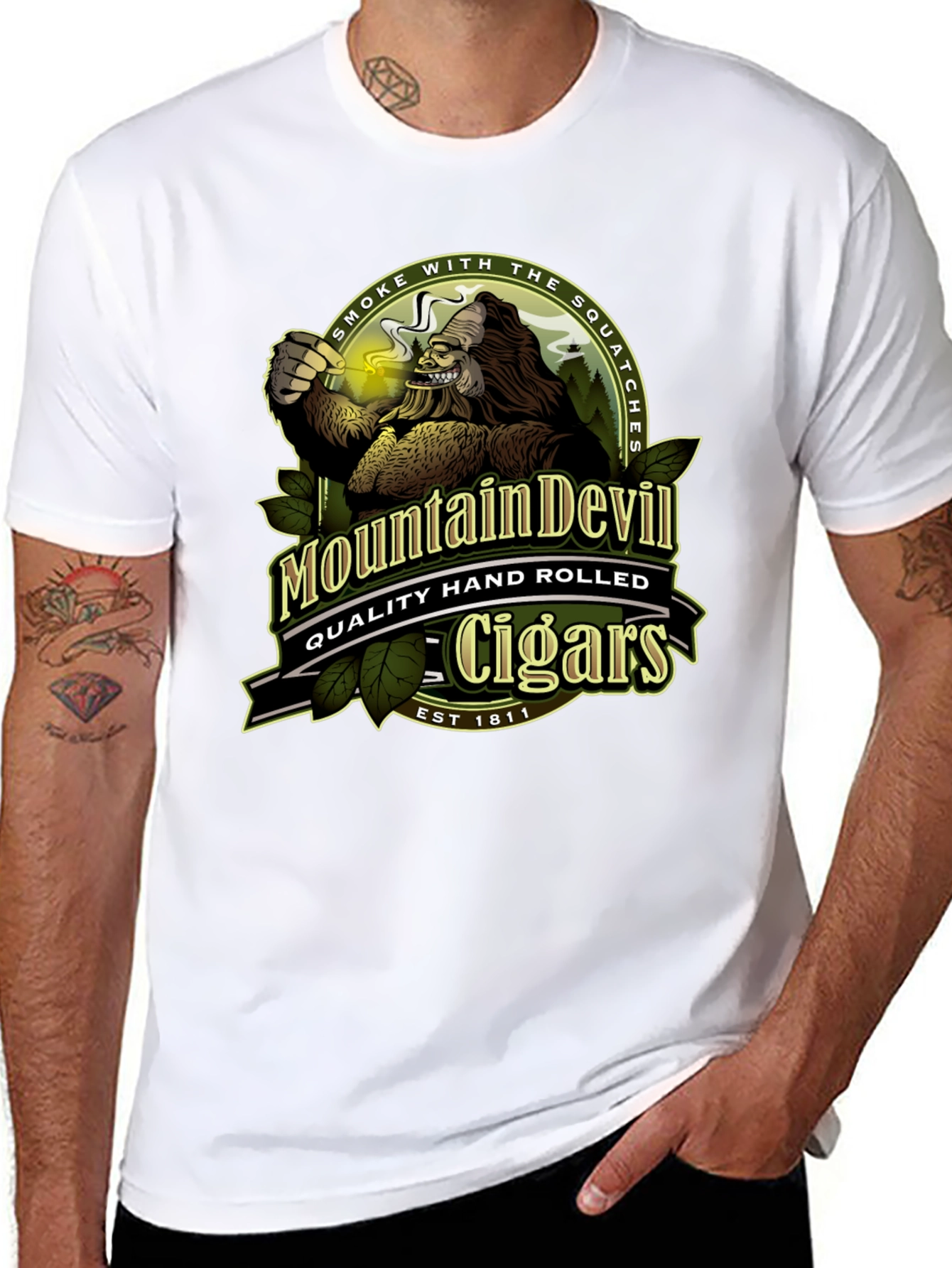 Mountain Devil Cigars T-Shirt - Smoke with the Squatches
