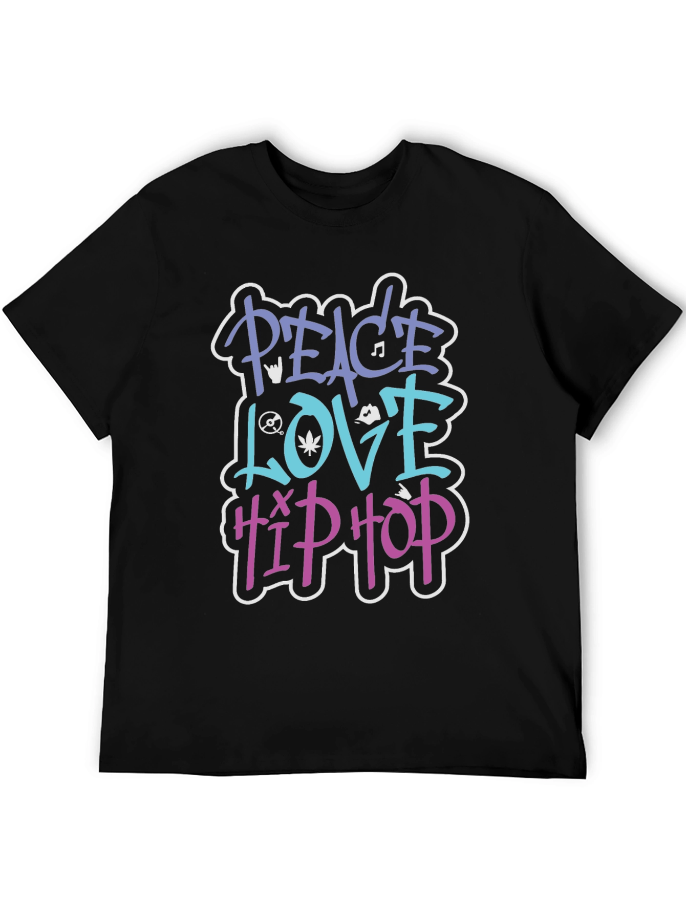 Peace Love Hip Hop Graphic T-Shirt