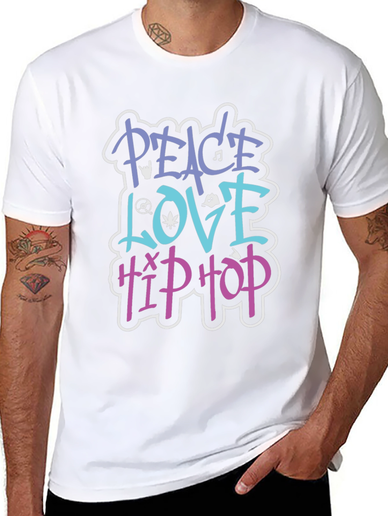 Peace Love Hip Hop Graphic T-Shirt