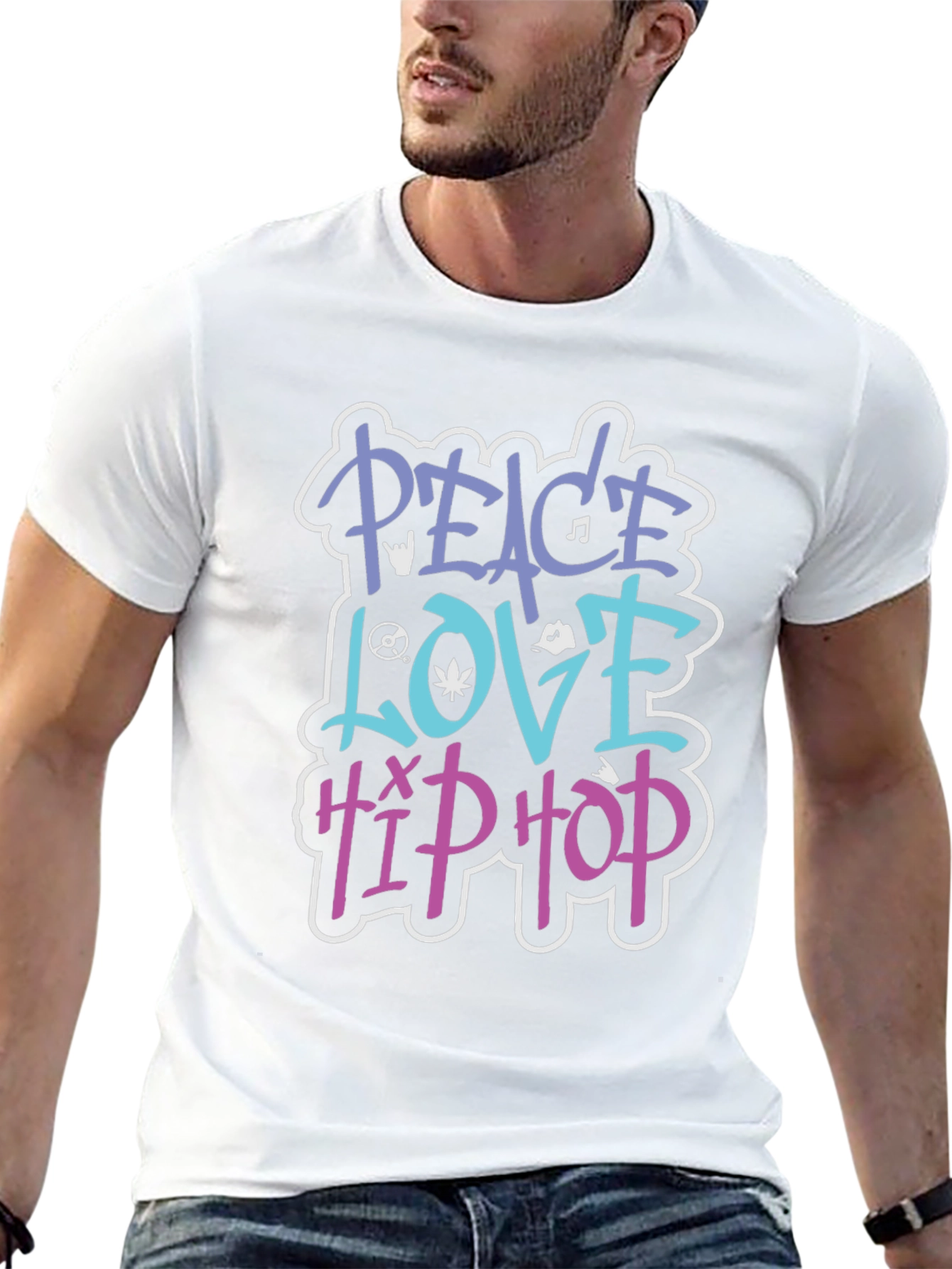 Peace Love Hip Hop Graphic T-Shirt