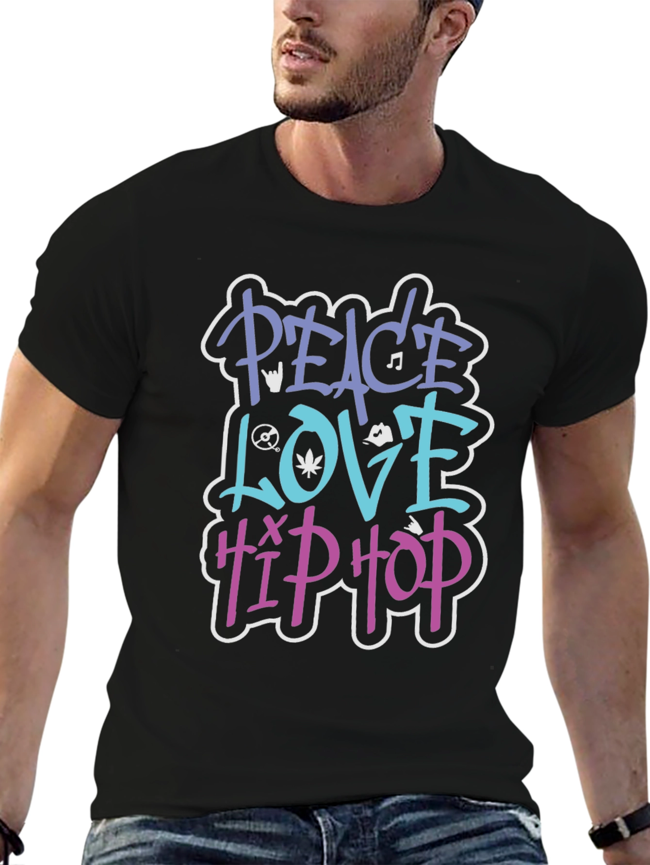 Peace Love Hip Hop Graphic T-Shirt