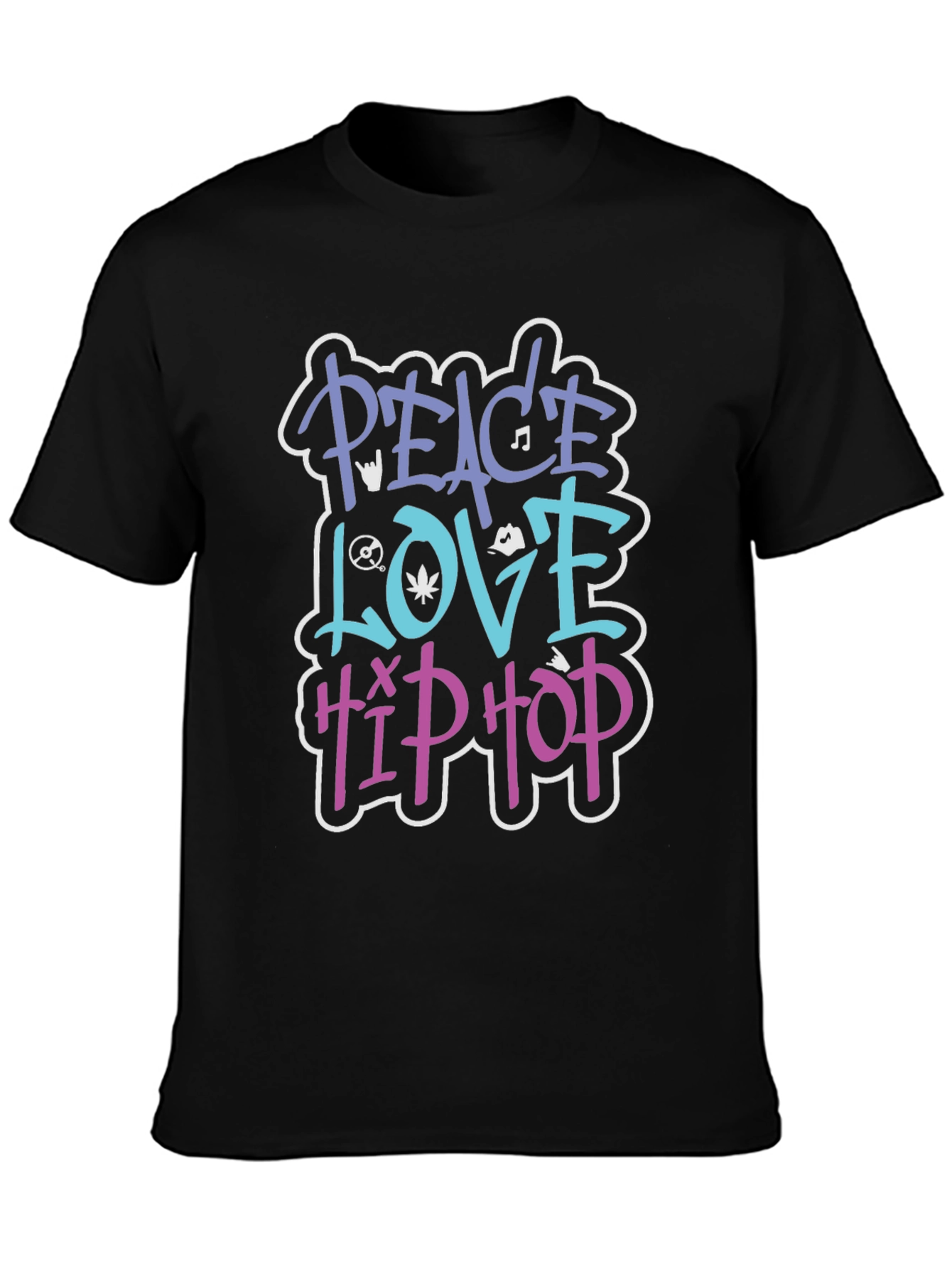 Peace Love Hip Hop Graphic T-Shirt