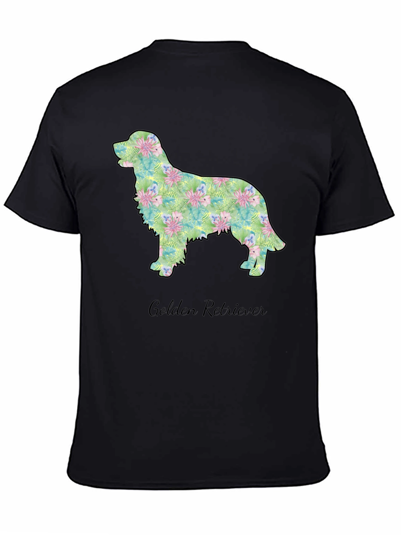 Golden Retriever Floral Silhouette Tee