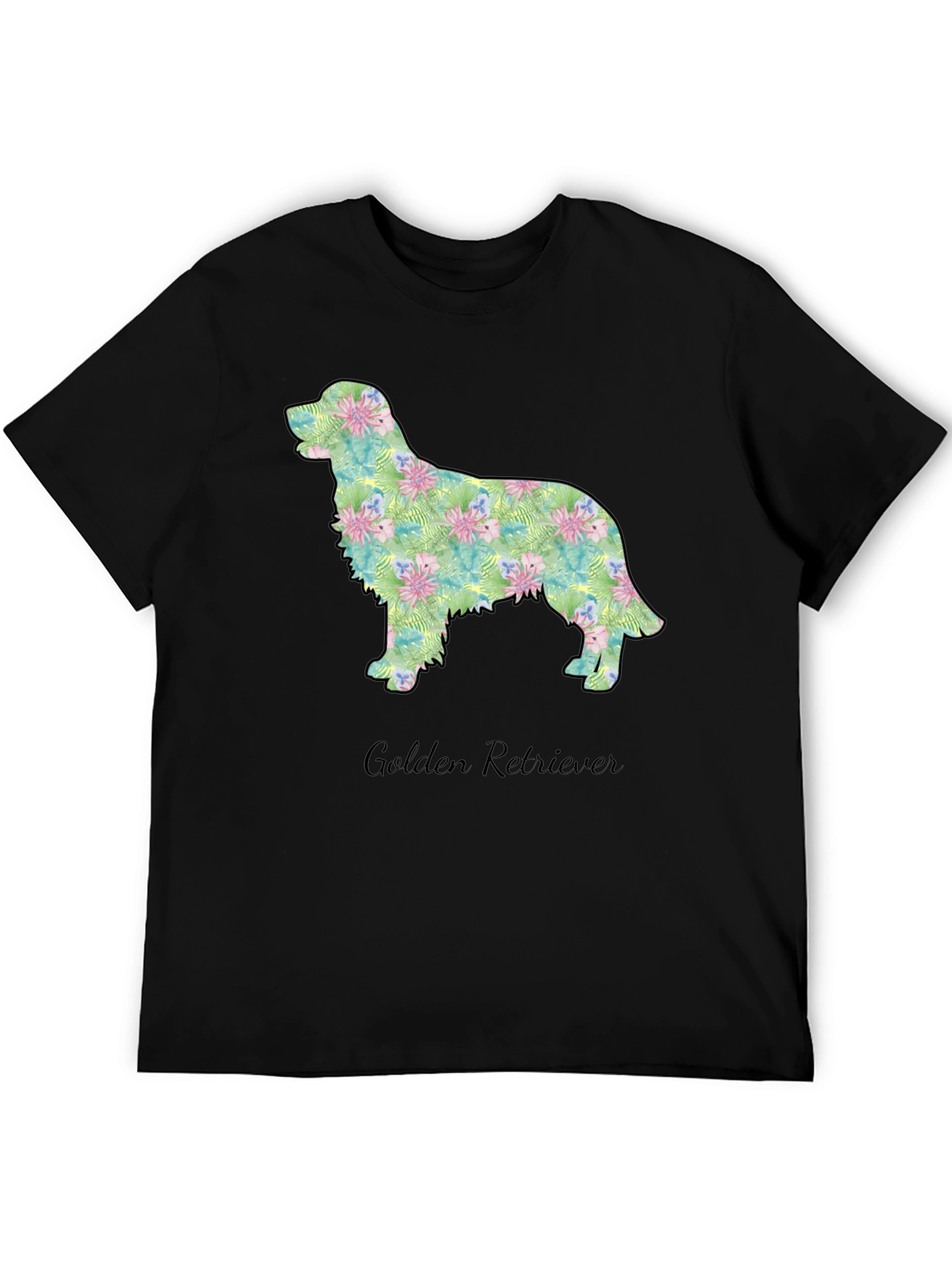 Golden Retriever Floral Silhouette Tee