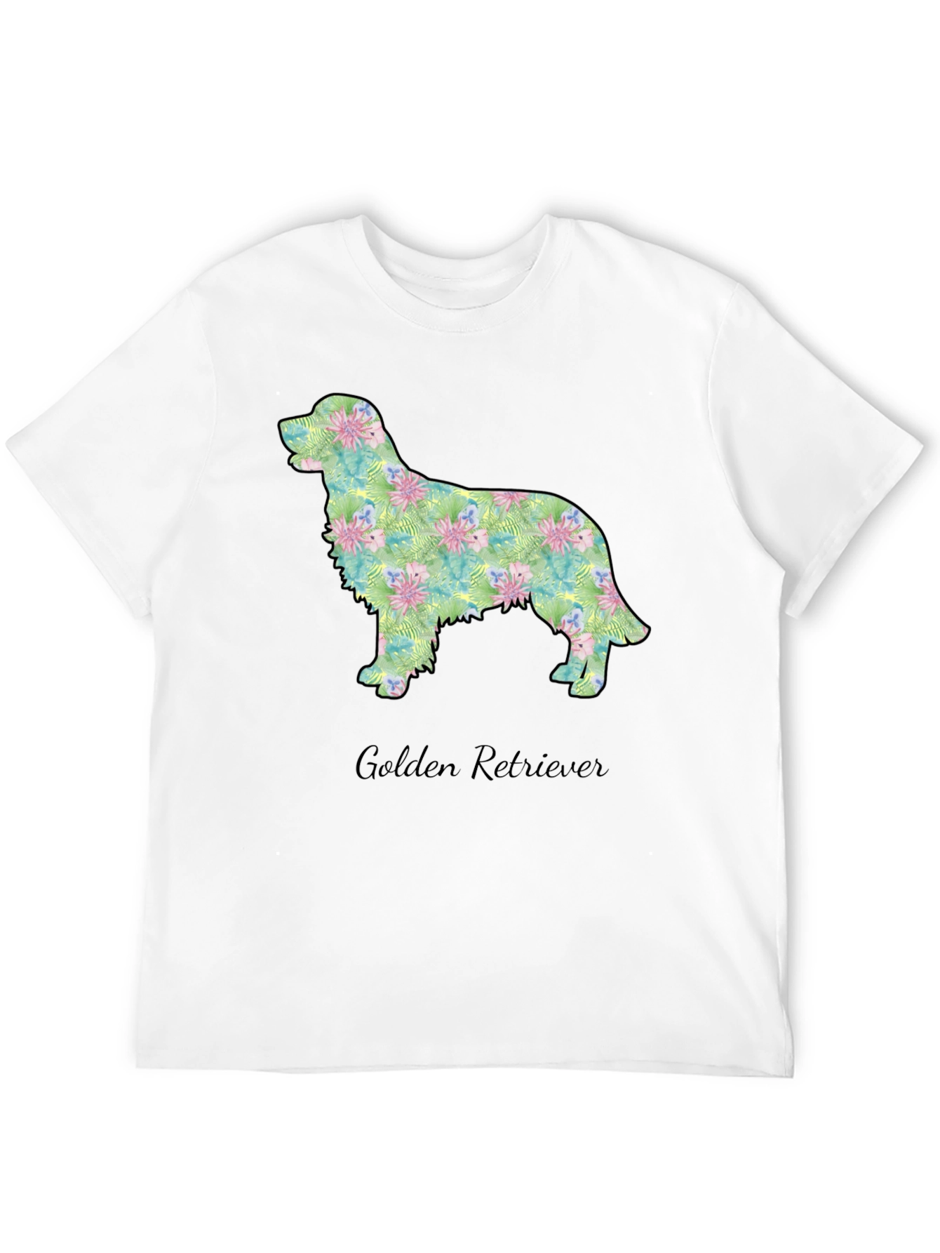Golden Retriever Floral Silhouette Tee