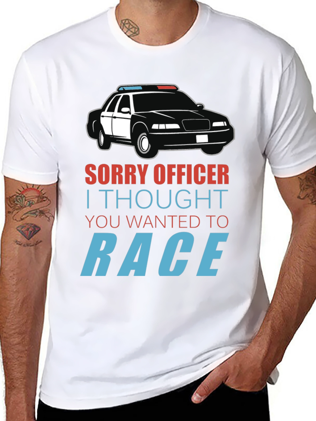 Sorry Officer Race Car T-Shirt