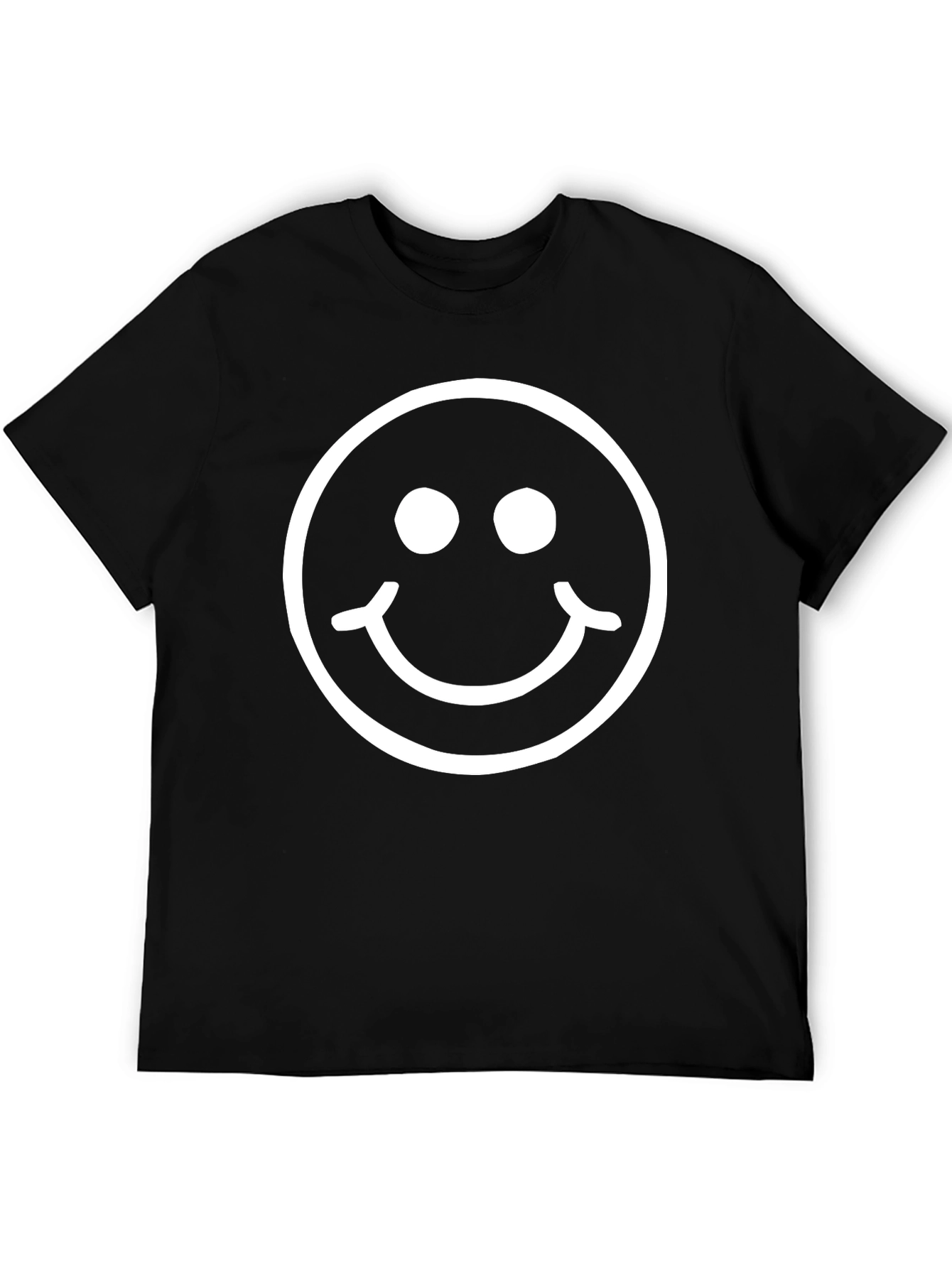 Smiley Face Graphic Tee - Classic Black Comfort