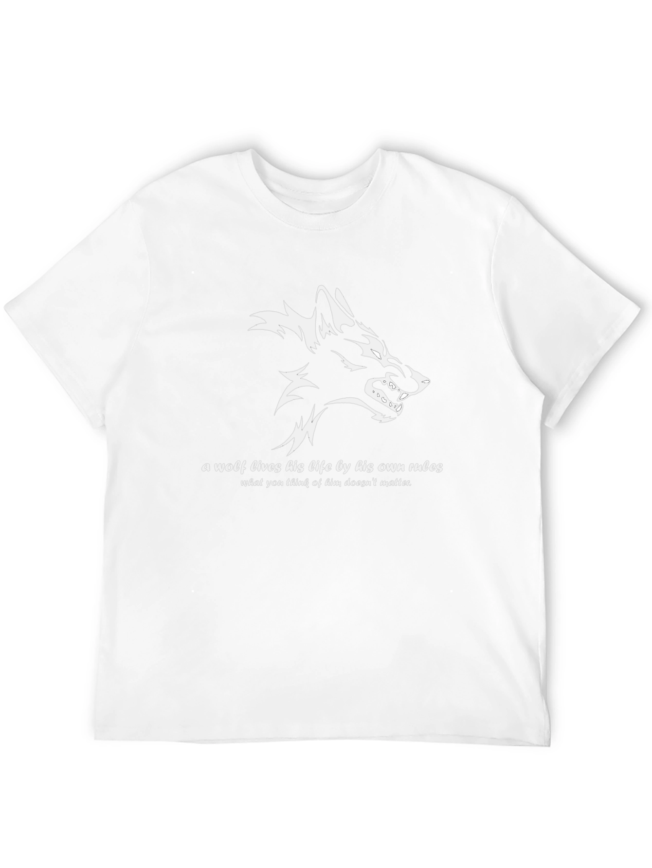 Wolf Graphic Print Mens Black T-Shirt