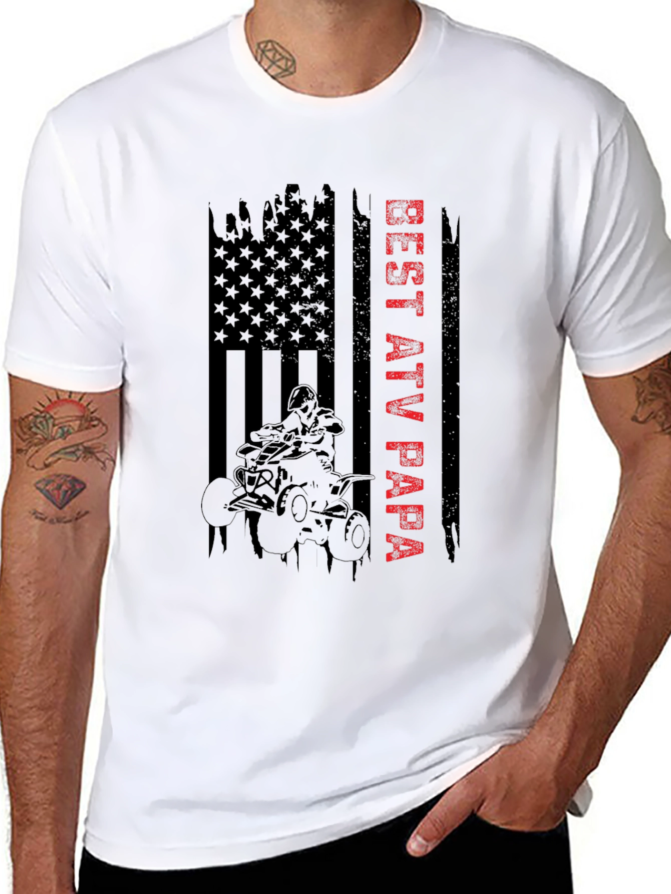 Best ATV Papa Graphic T-Shirt
