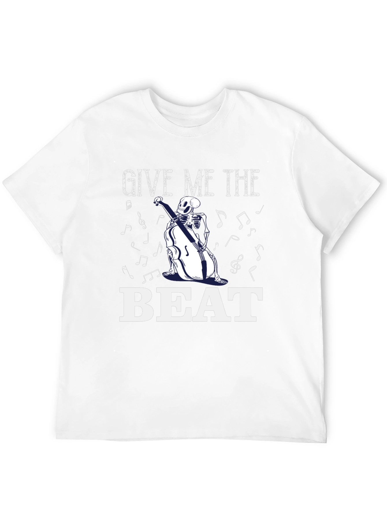 Give Me the Beat Skeleton Musician Black T-Shirt