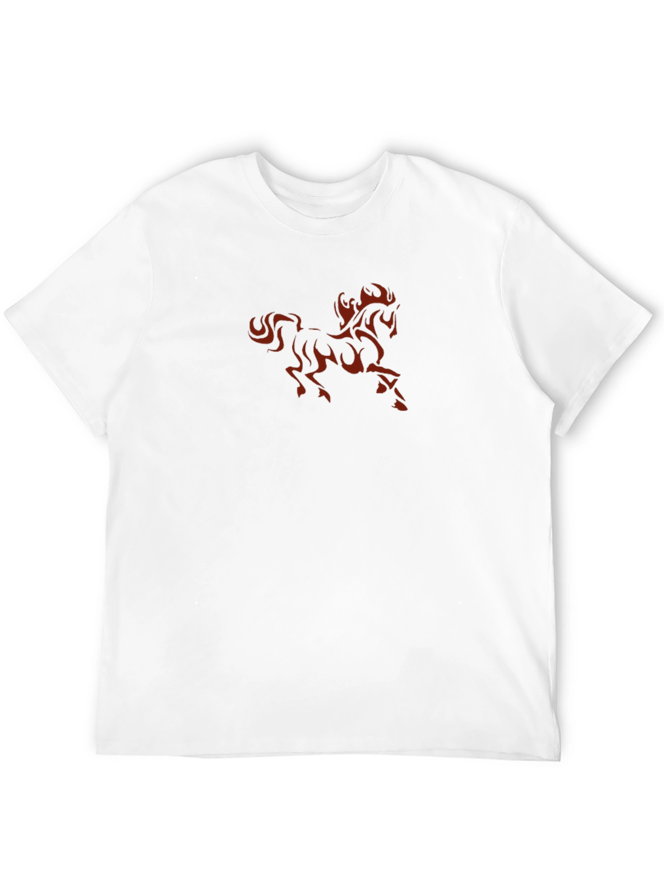 Fiery Horse Graphic Tee - Black Cotton T-Shirt