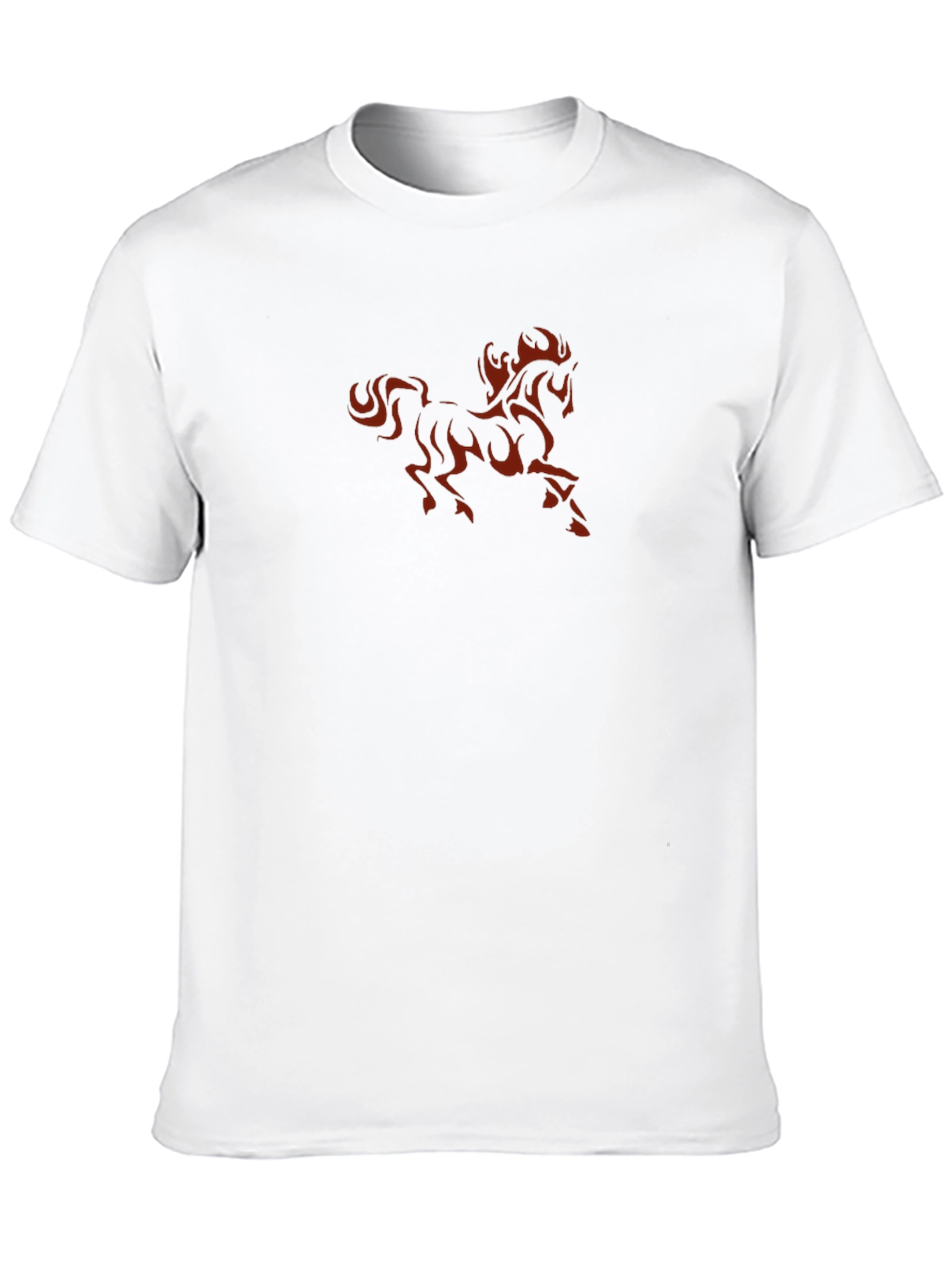 Fiery Horse Graphic Tee - Black Cotton T-Shirt