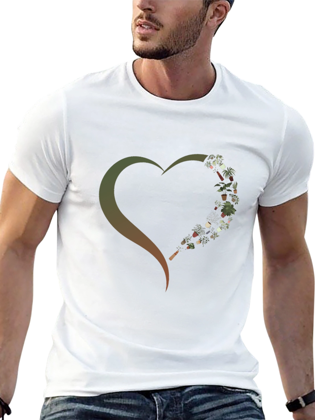 Plant Lover Heart Graphic T-Shirt