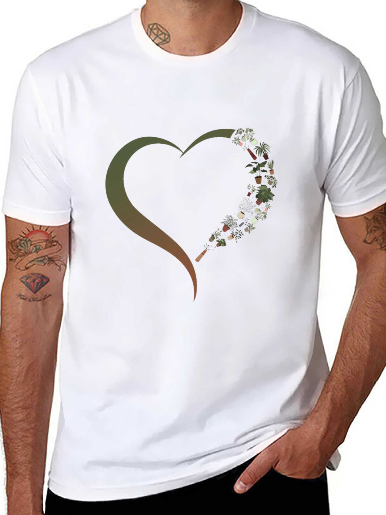 Plant Lover Heart Graphic T-Shirt